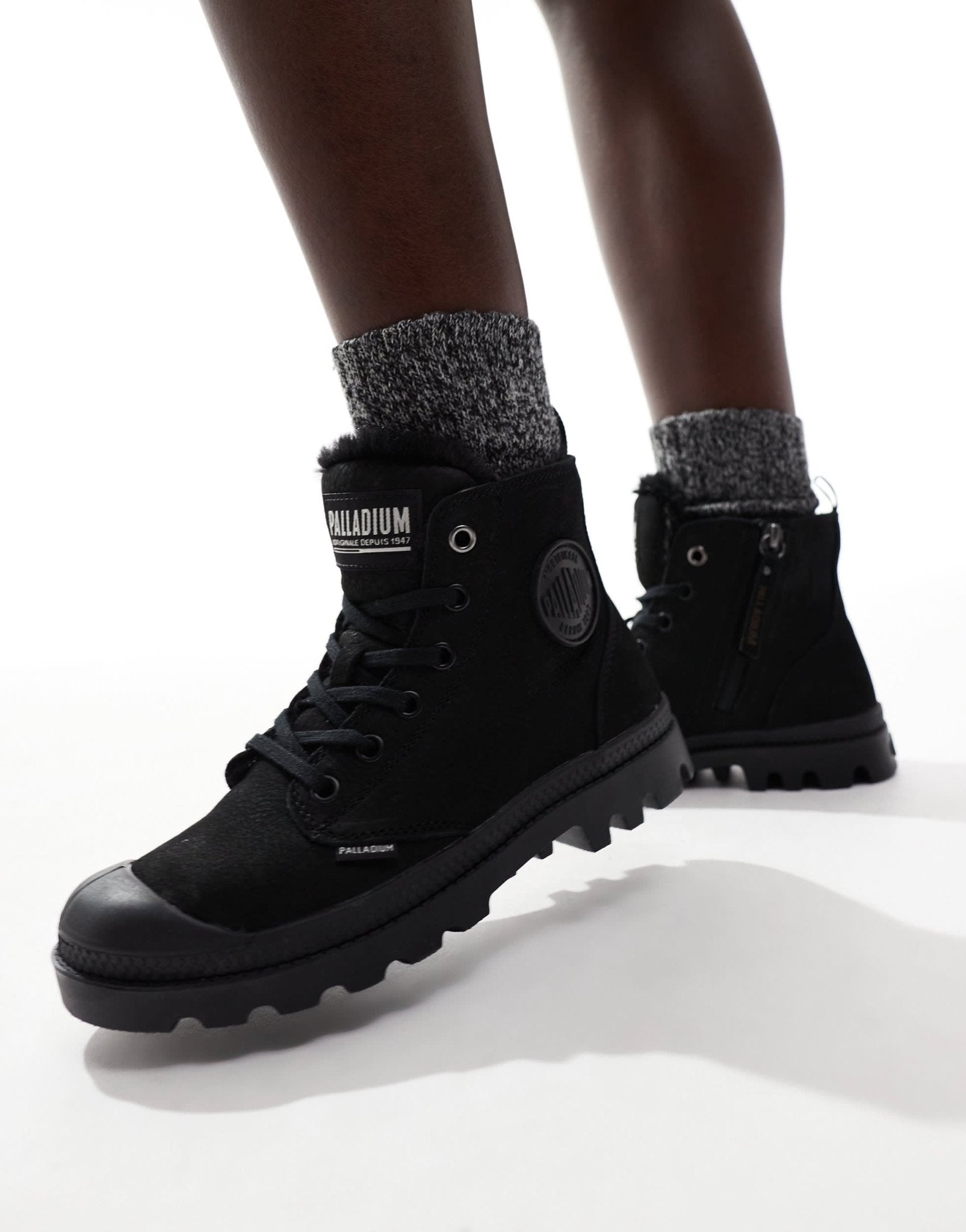 Palladium Pampa HI Zip shoe in black - ASOS Sample Sale