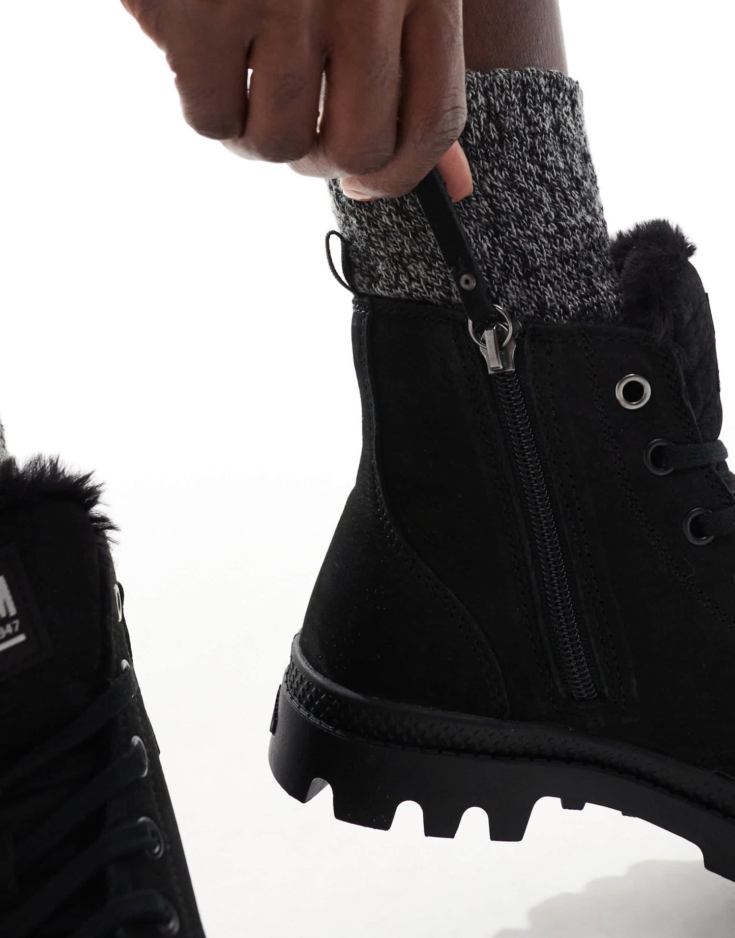 Palladium Pampa HI Zip shoe in black - ASOS Sample Sale