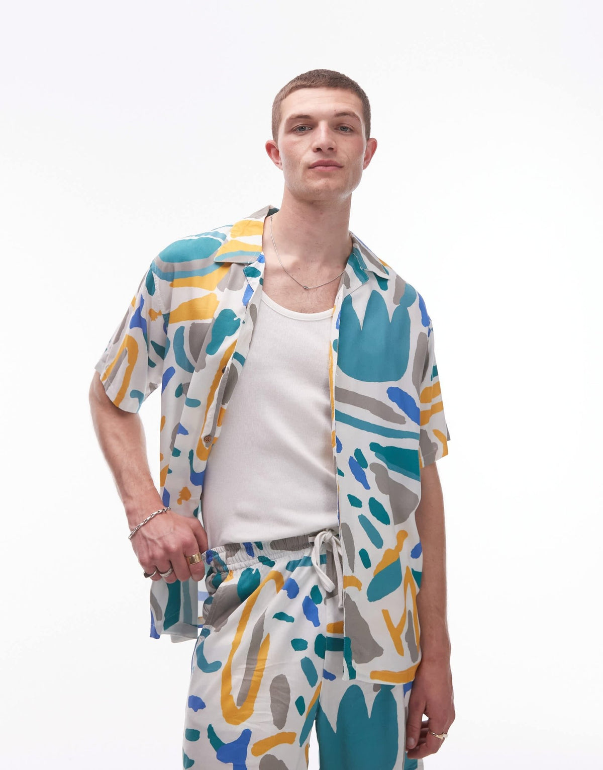 Parlez antigua stroke print shirt co-ord in multi - ASOS Sample Sale
