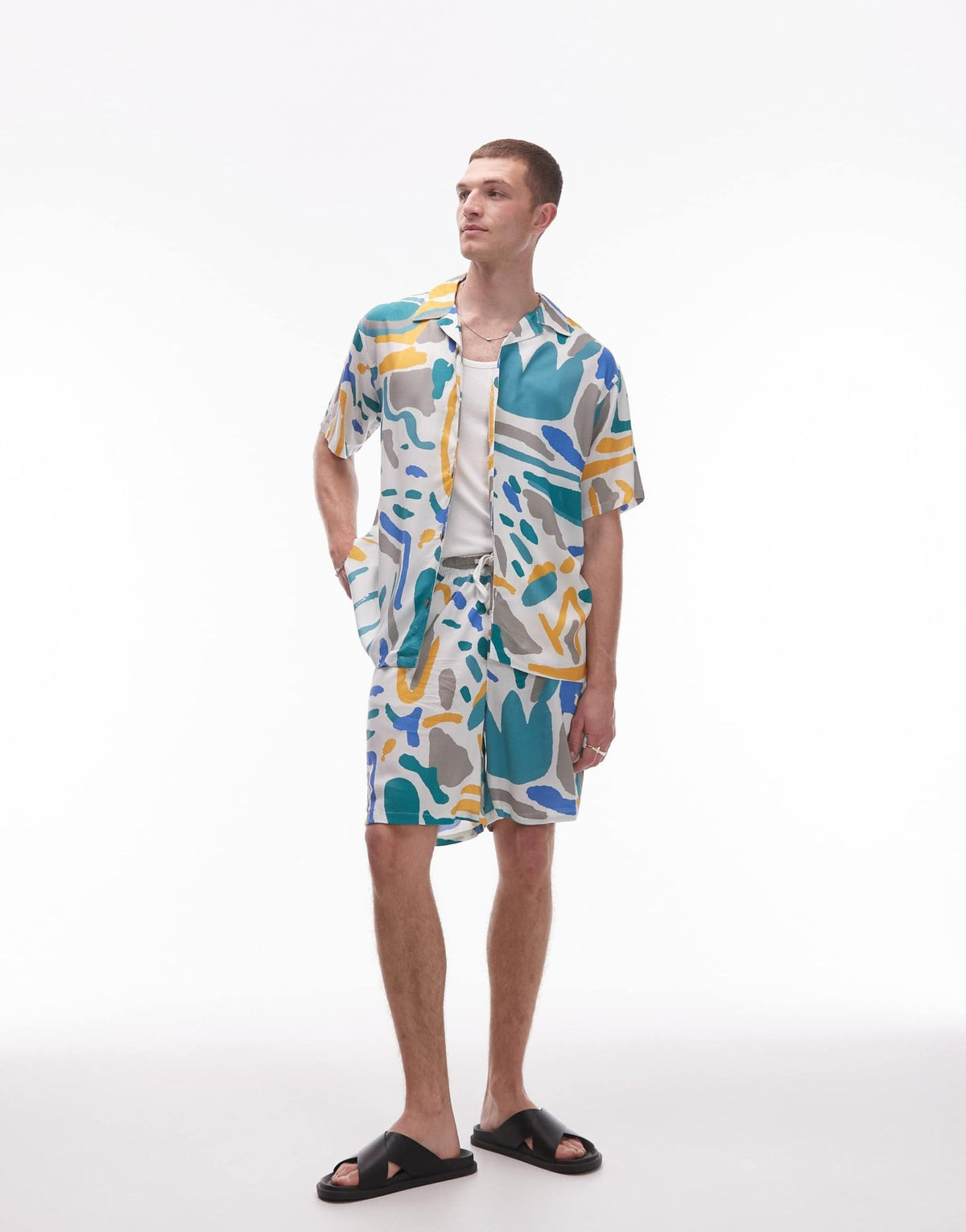 Parlez antigua stroke print shirt co-ord in multi - ASOS Sample Sale