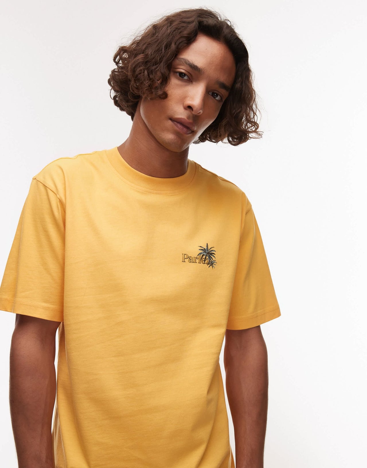 Parlez occasus motif back detail t-shirt in yellow - ASOS Sample Sale