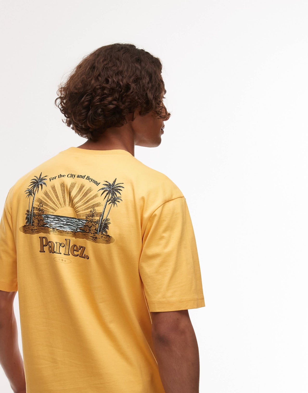 Parlez occasus motif back detail t-shirt in yellow - ASOS Sample Sale