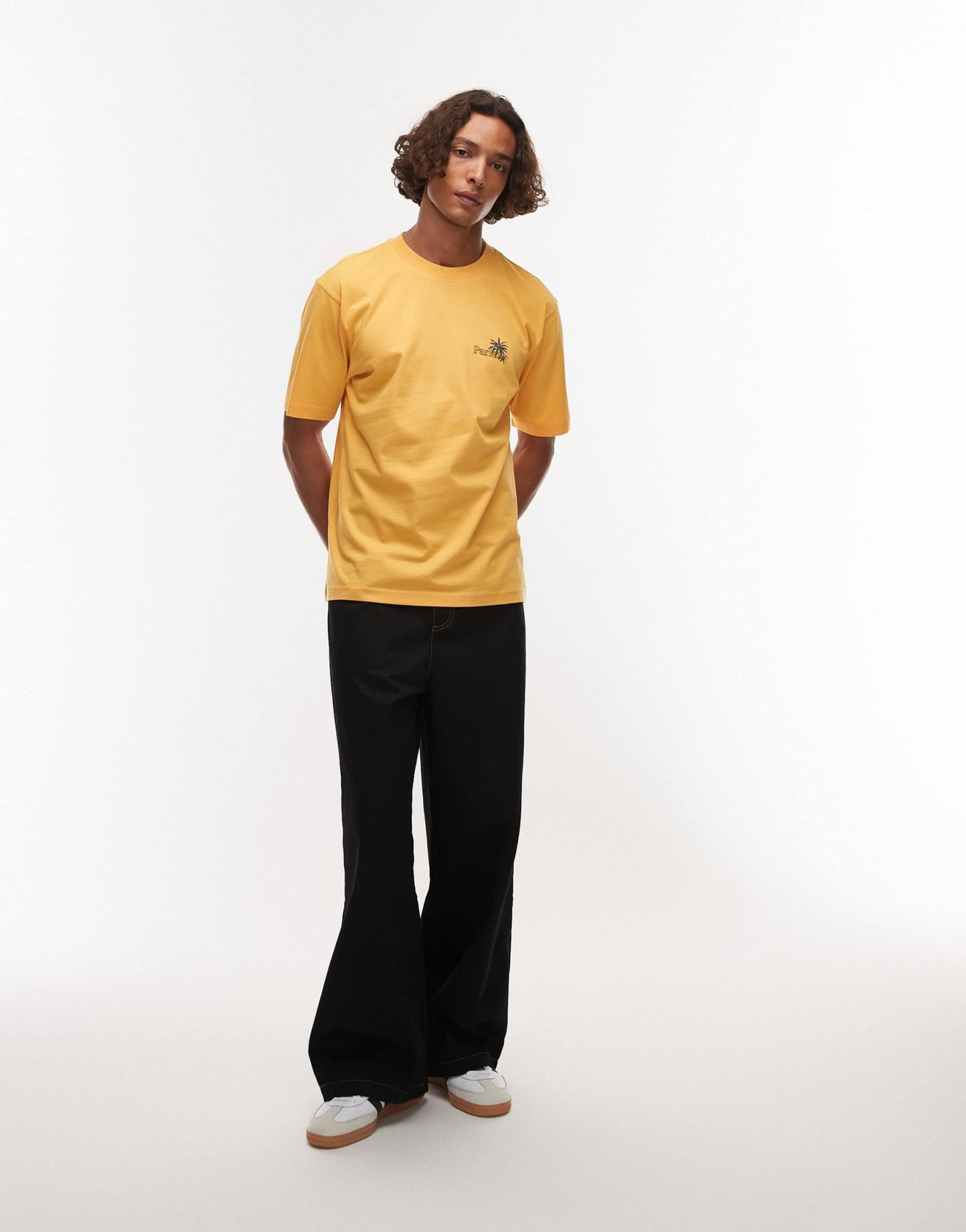 Parlez occasus motif back detail t-shirt in yellow - ASOS Sample Sale