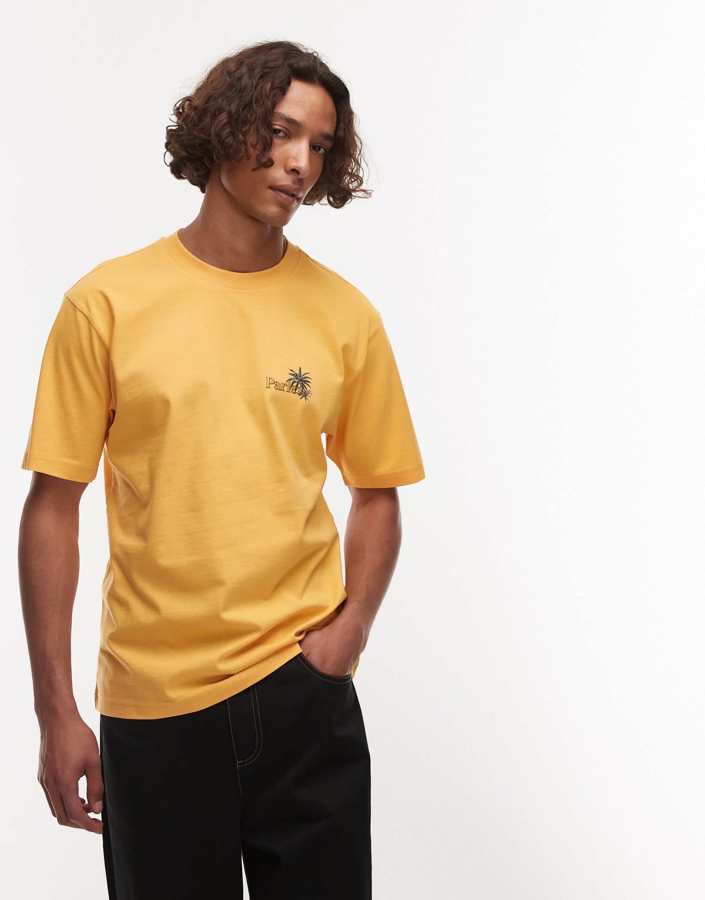 Parlez occasus motif back detail t-shirt in yellow - ASOS Sample Sale
