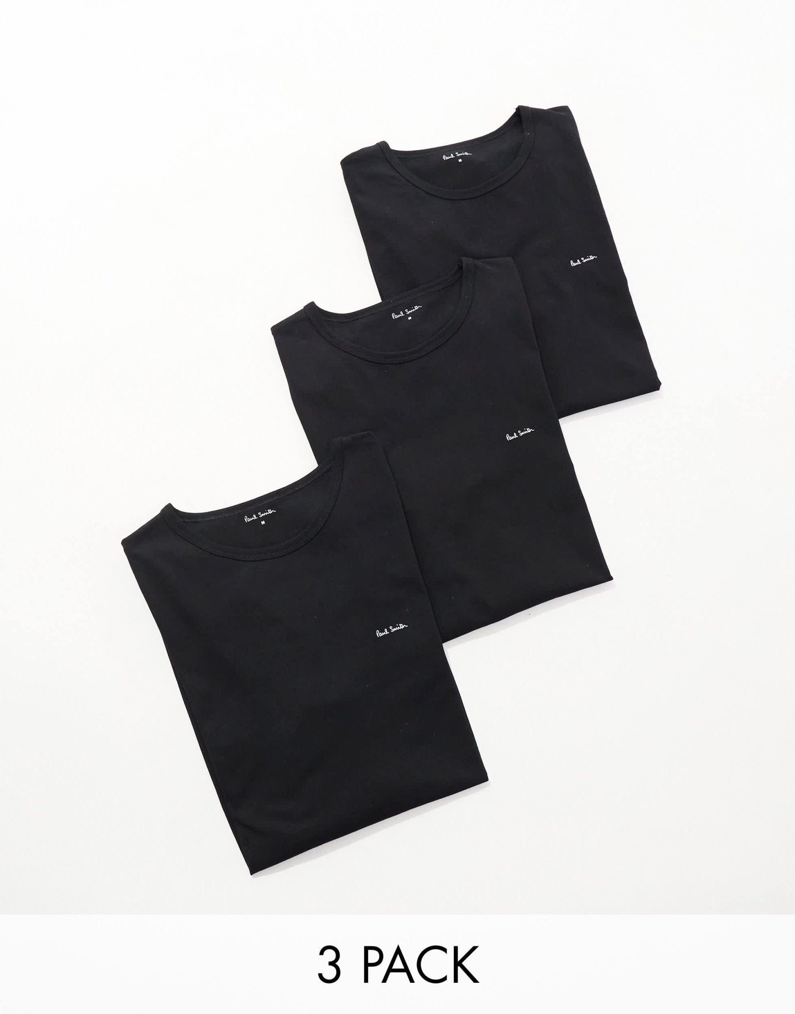 Paul Smith 3 pack loungewear t-shirts with logo in black - ASOS Sample Sale