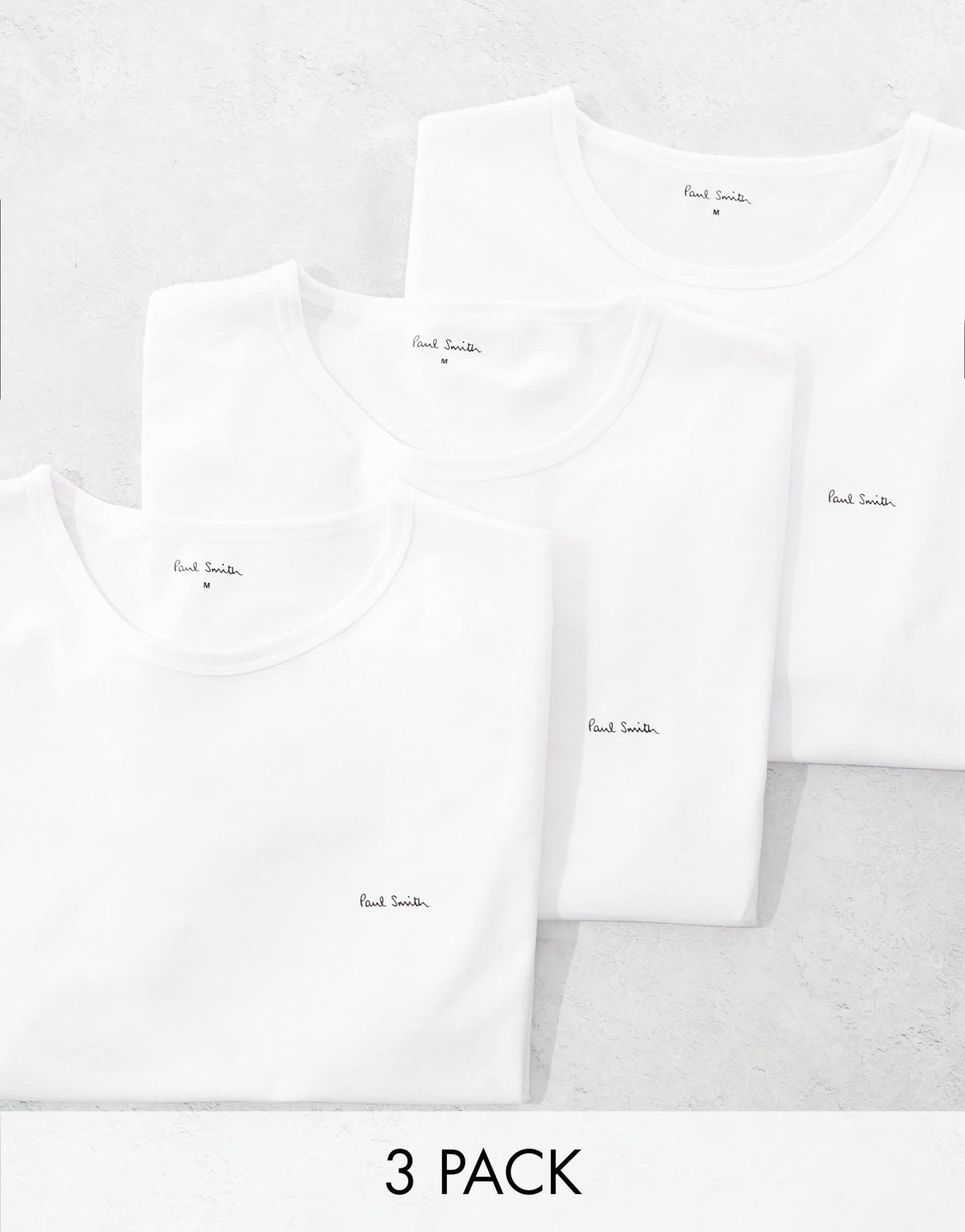 Paul Smith 3 pack loungewear t-shirts with logo in white - ASOS Sample Sale