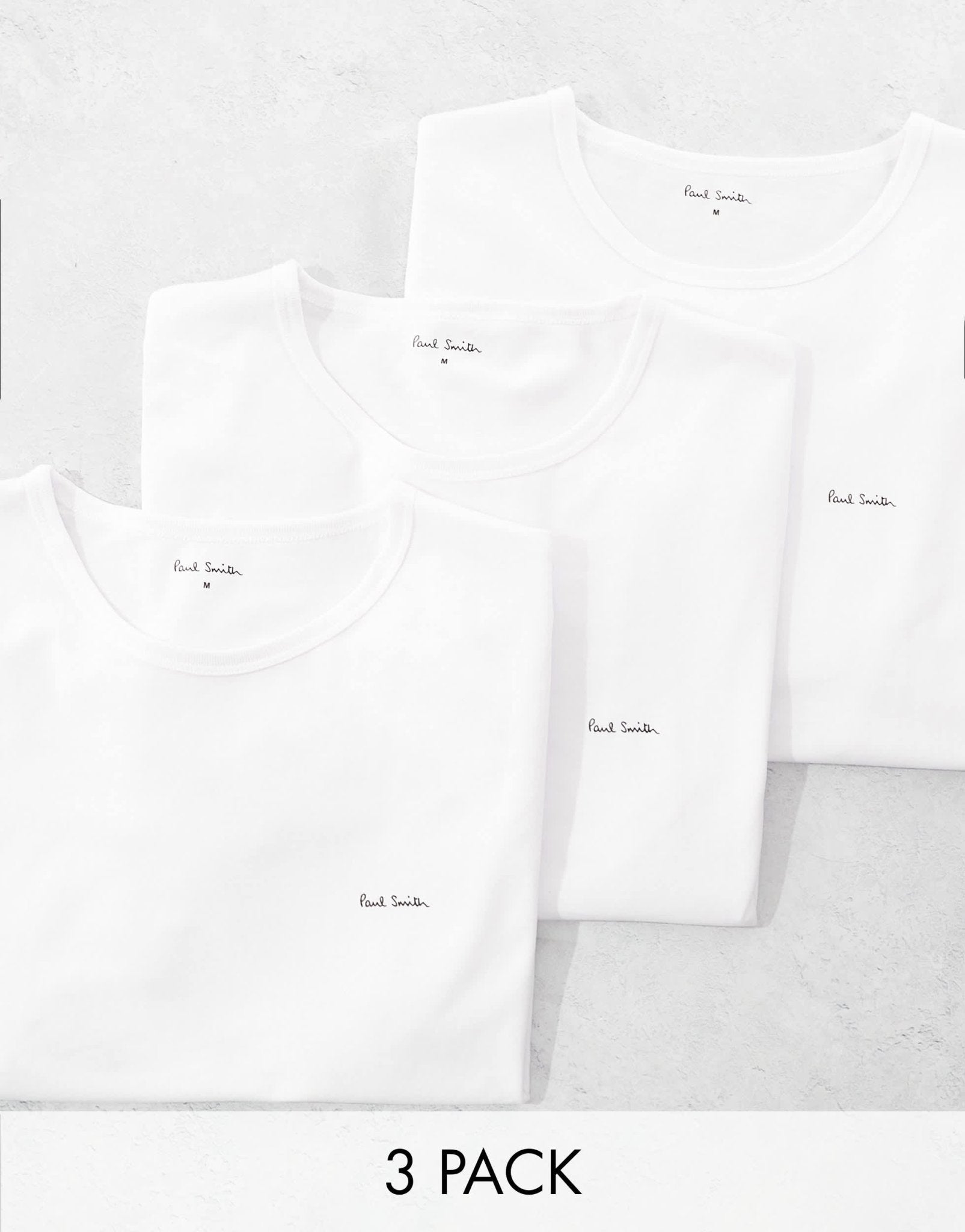 Paul Smith 3 pack loungewear t-shirts with logo in white - ASOS Sample Sale