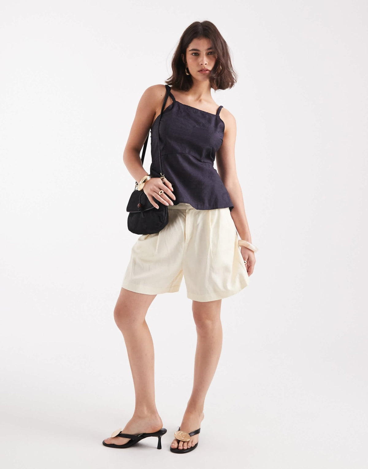 Pieces backless cami blouse in granite grey - ASOS Sample Sale