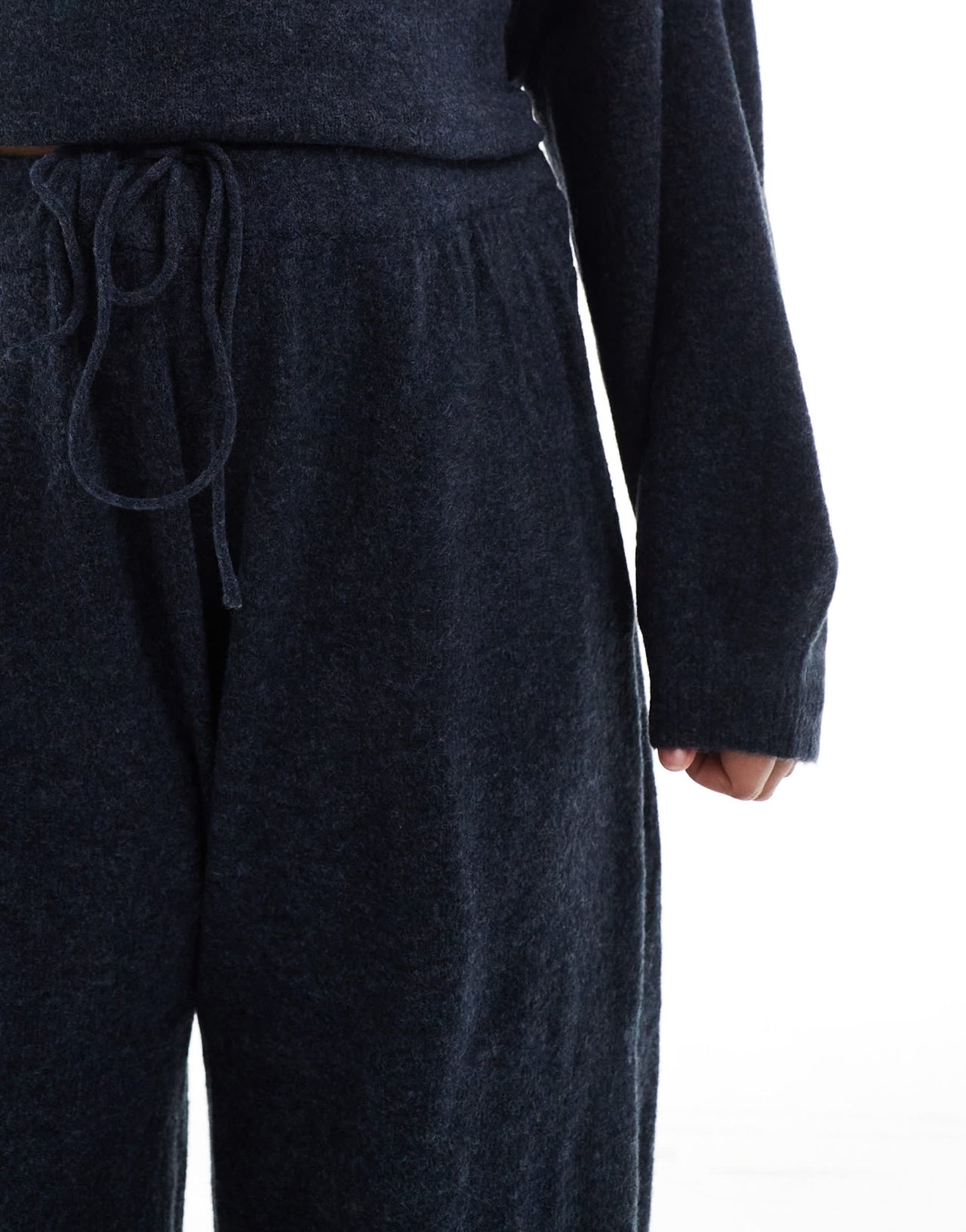 Pieces Curve cozy knitted cuffed jogger co - ord in navy melange - ASOS Sample Sale