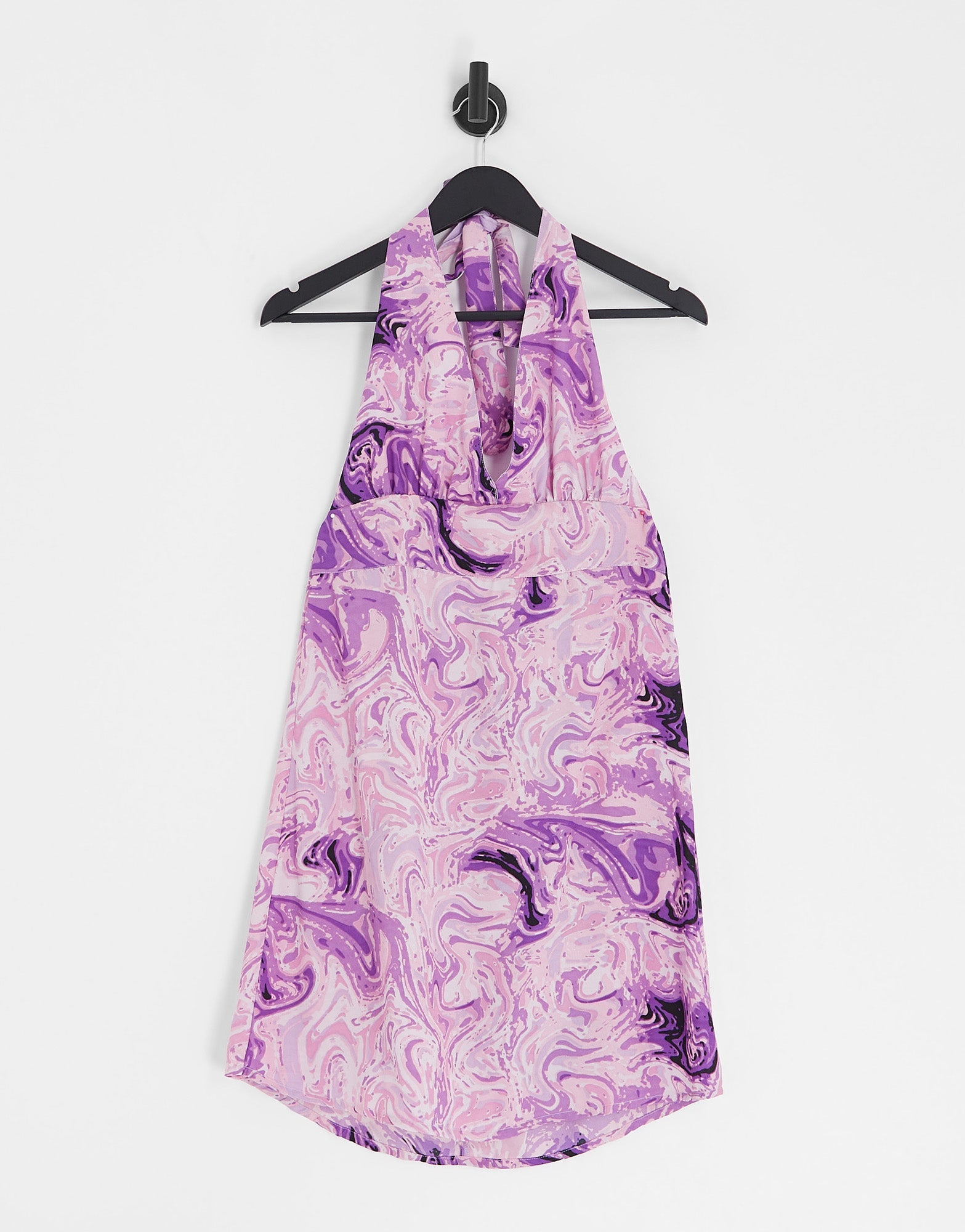 Pieces exclusive halterneck mini dress in bright purple swirl - ASOS Sample Sale