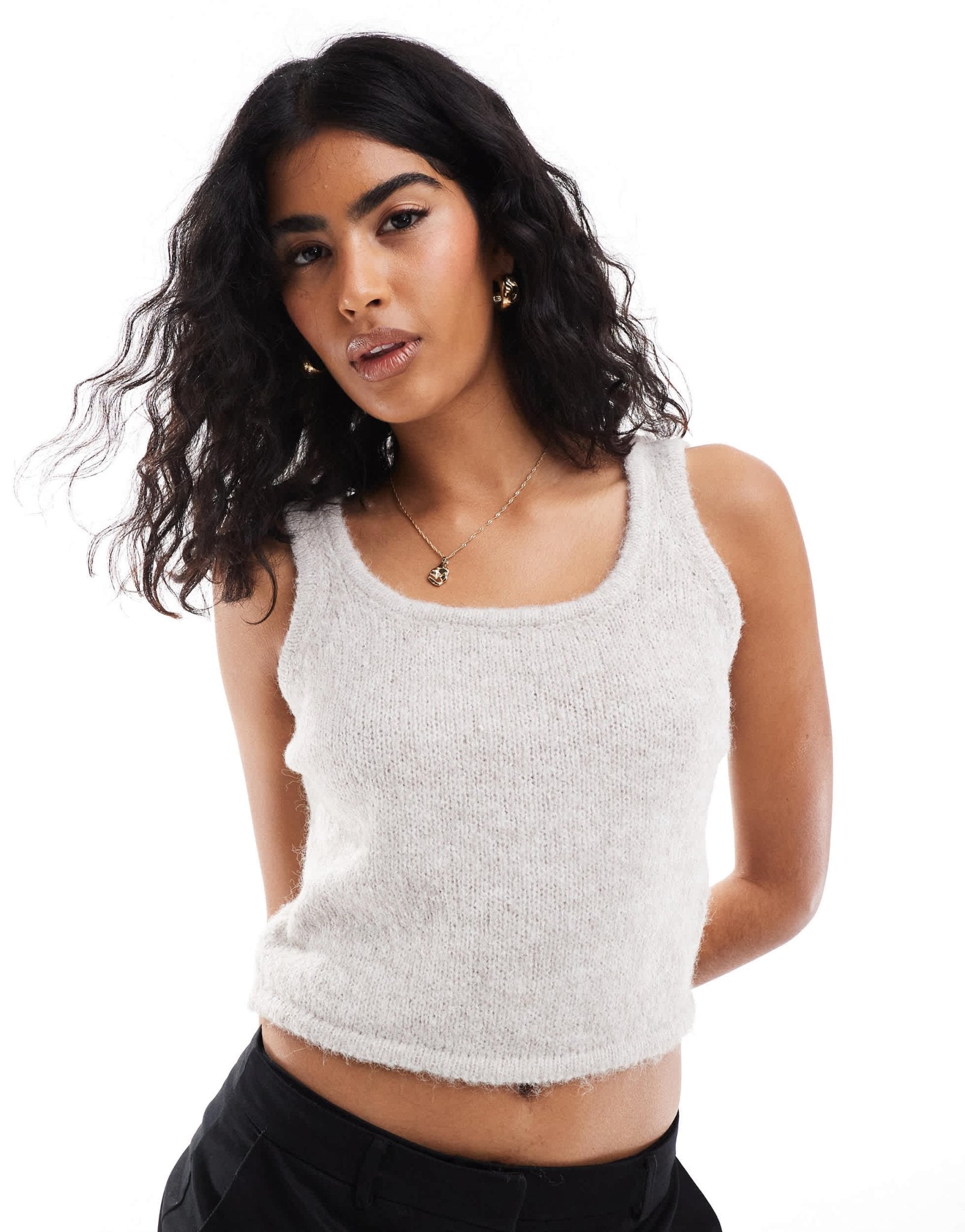 Pieces knitted tank top co - ord in dove grey - ASOS Sample Sale