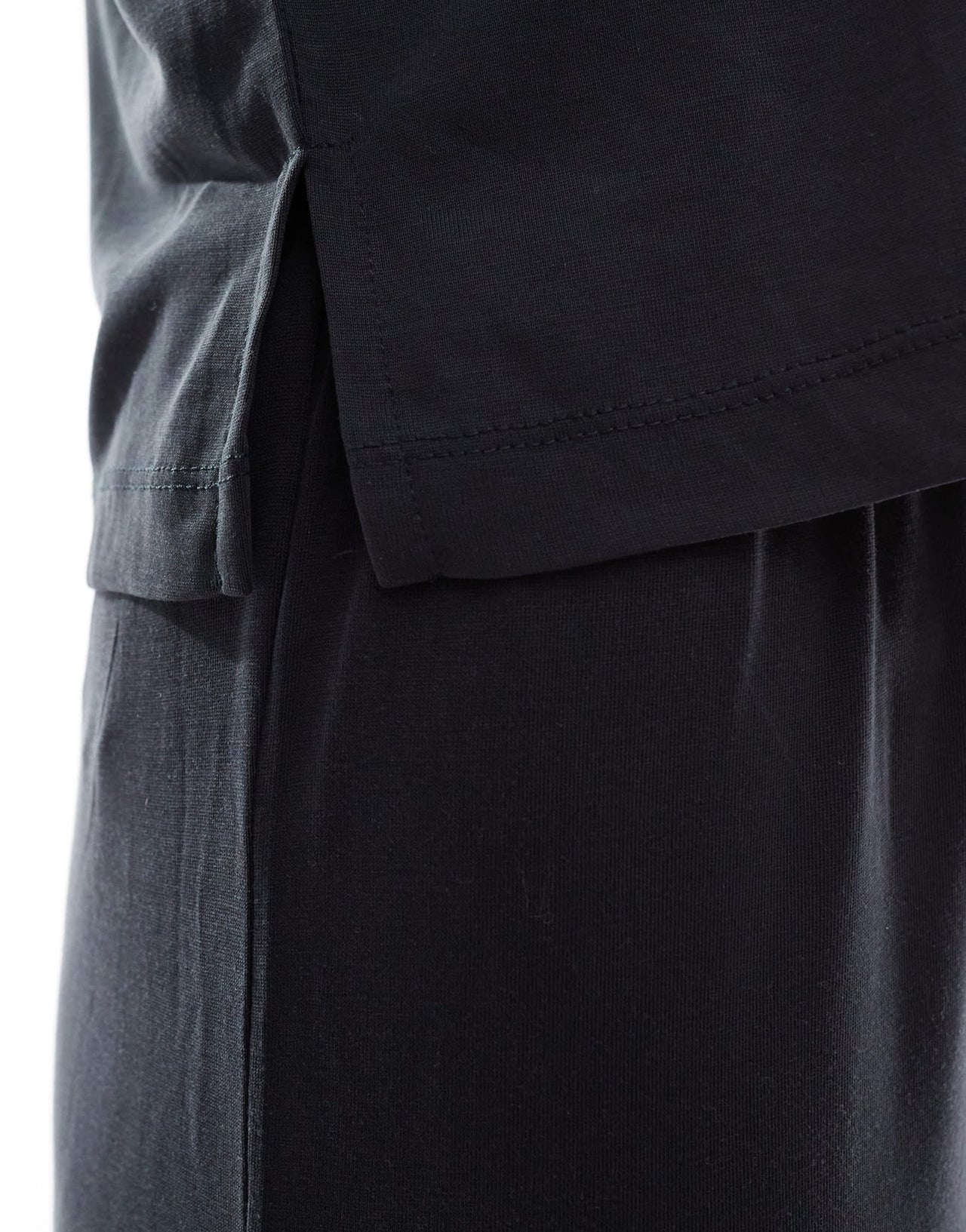 Pieces slinky super soft boxy t-shirt co - ord in black - ASOS Sample Sale