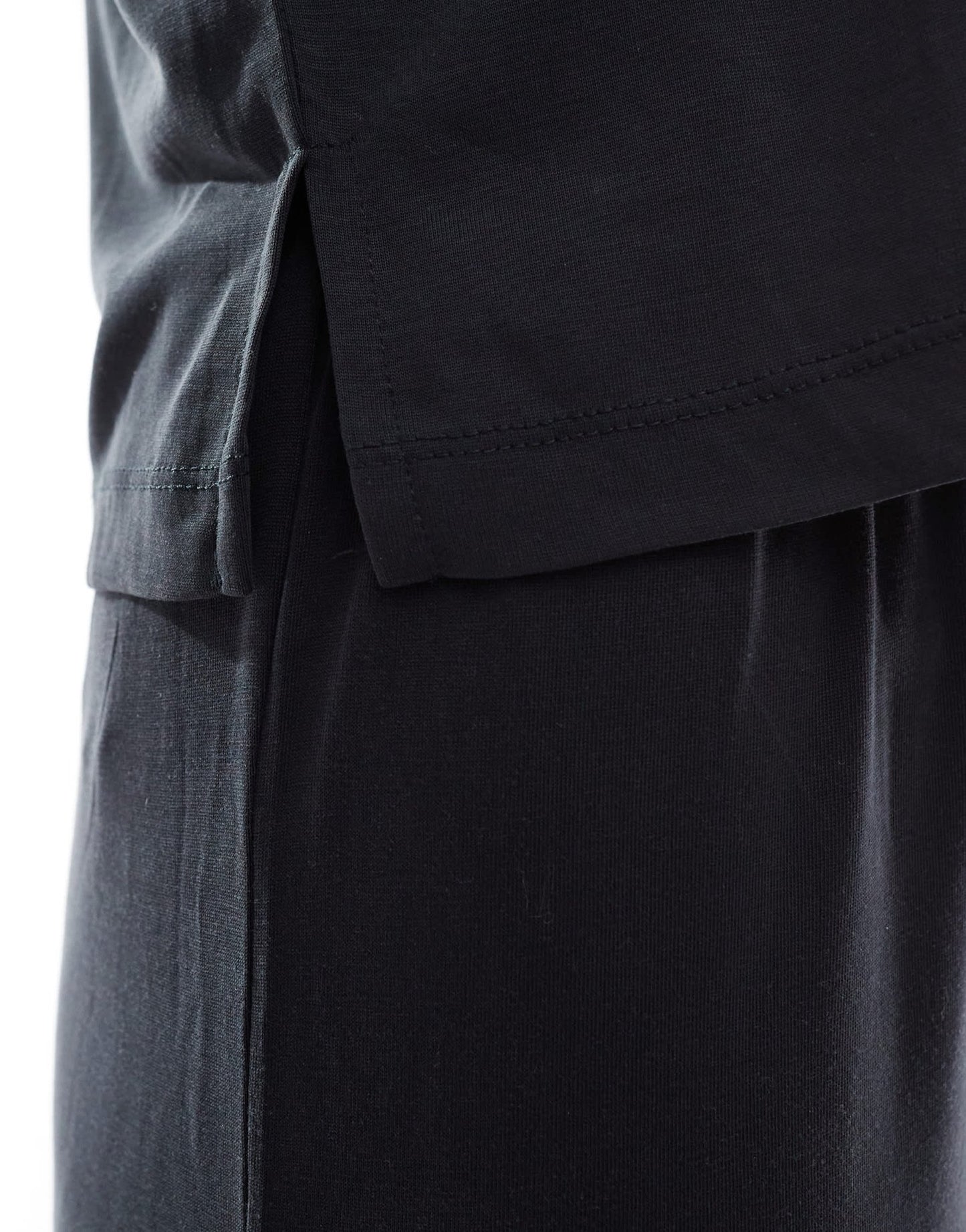 Pieces slinky super soft boxy t-shirt co - ord in black - ASOS Sample Sale