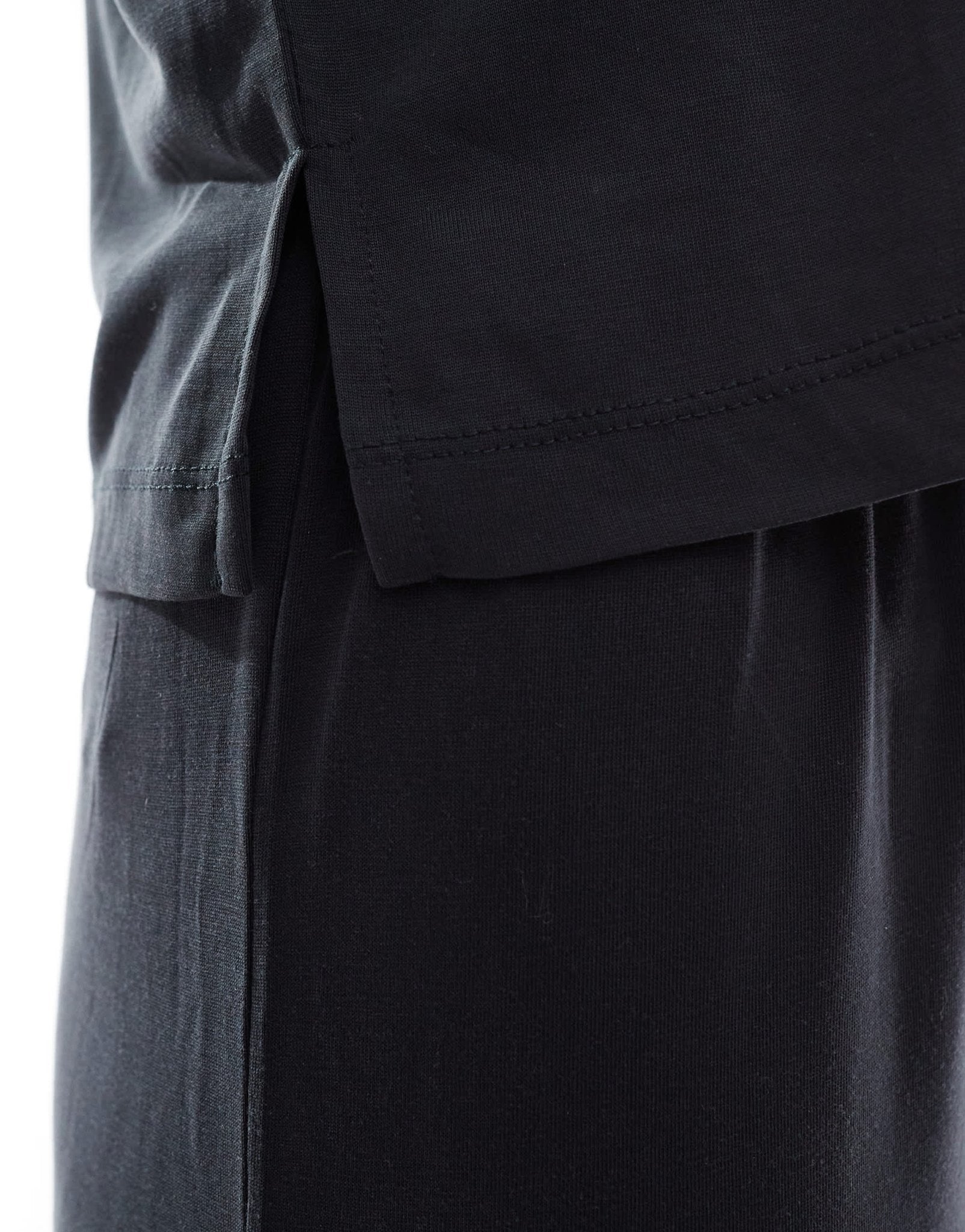 Pieces slinky super soft boxy t-shirt co - ord in black - ASOS Sample Sale