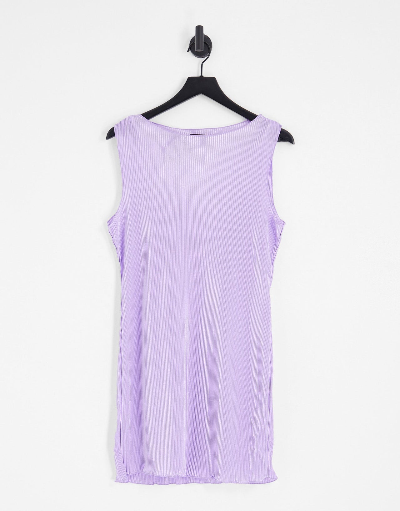 Pieces straight neck plisse mini dress in purple - ASOS Sample Sale