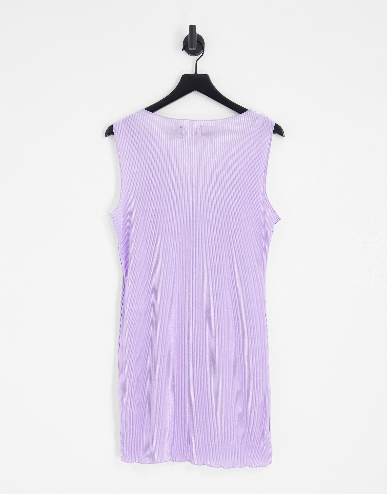 Pieces straight neck plisse mini dress in purple - ASOS Sample Sale