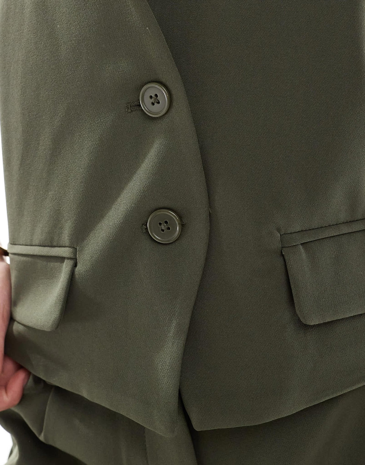 Pieces tailored waistcoat co-ord in khaki - ASOS Sample Sale