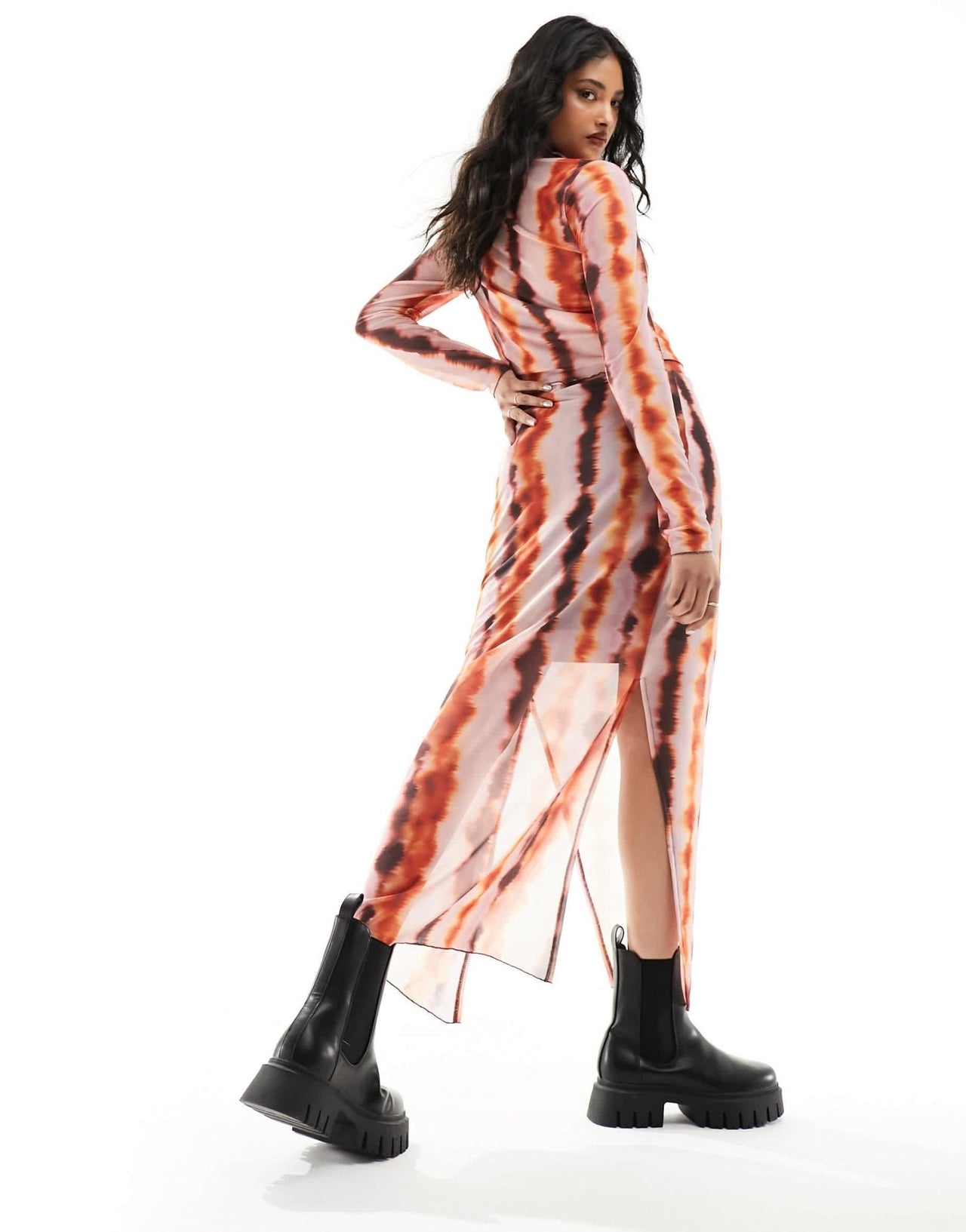 Pieces tie dye jersey midi skirt co - ord in multi - ASOS Sample Sale