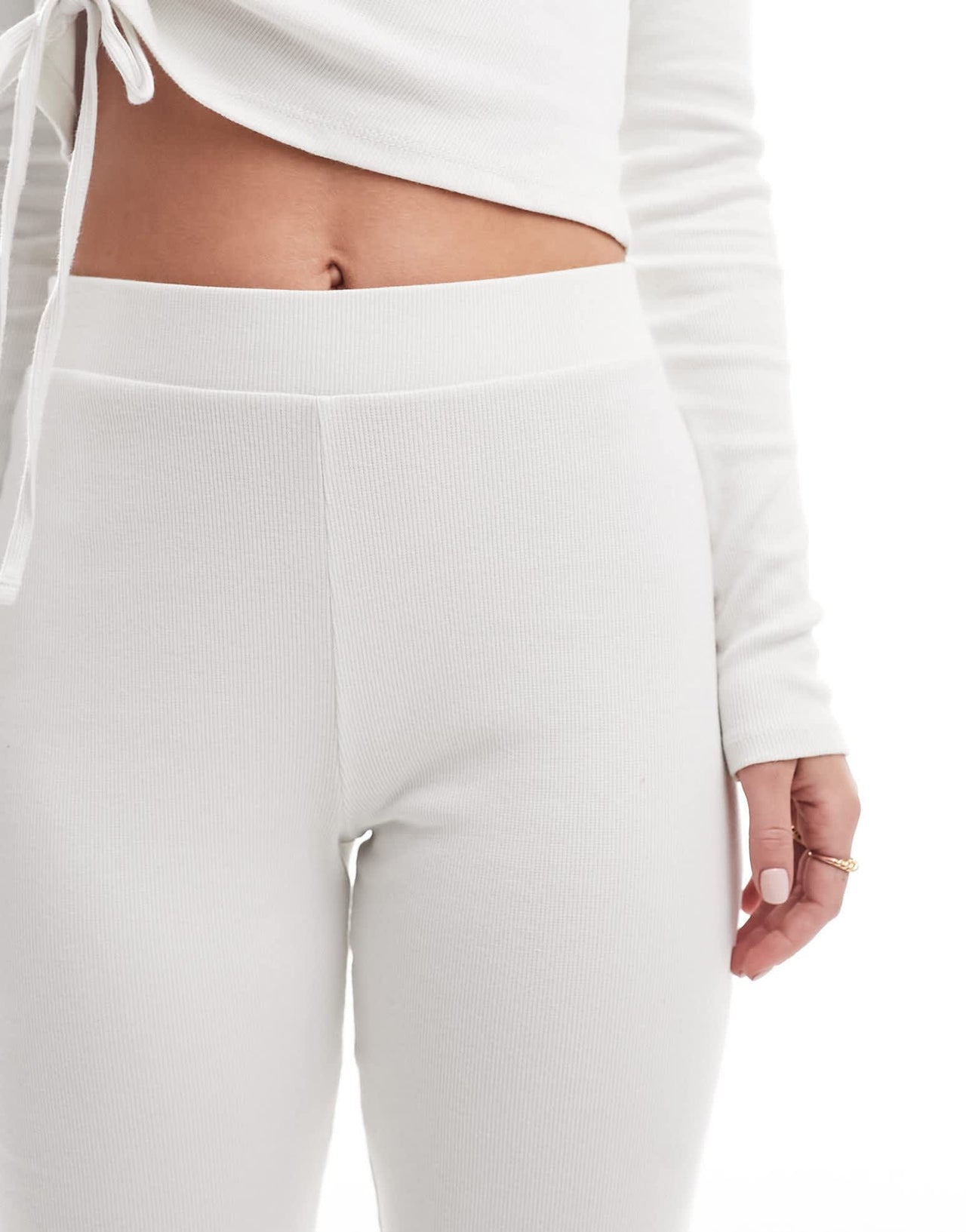 Pieces wide leg trouser co - ord in cream - ASOS Sample Sale