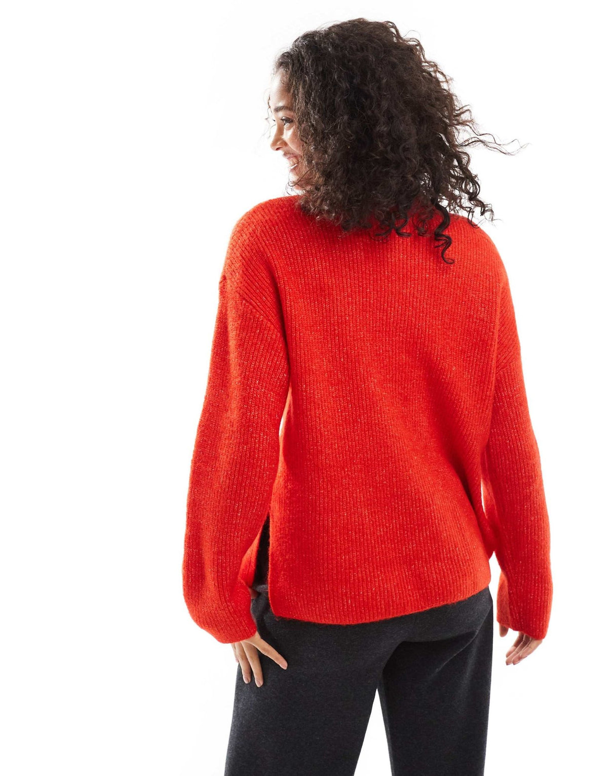 Pimkie high neck wide sleeve jumper in red - ASOS Sample Sale