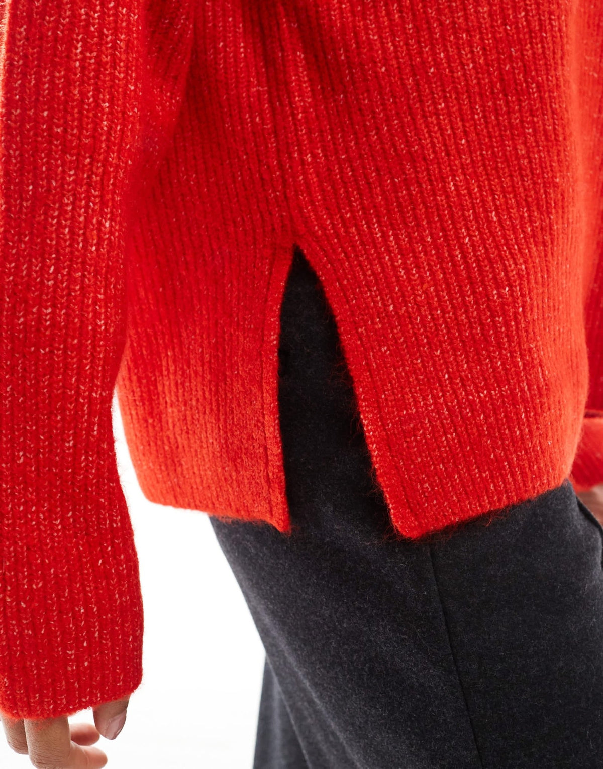 Pimkie high neck wide sleeve jumper in red - ASOS Sample Sale