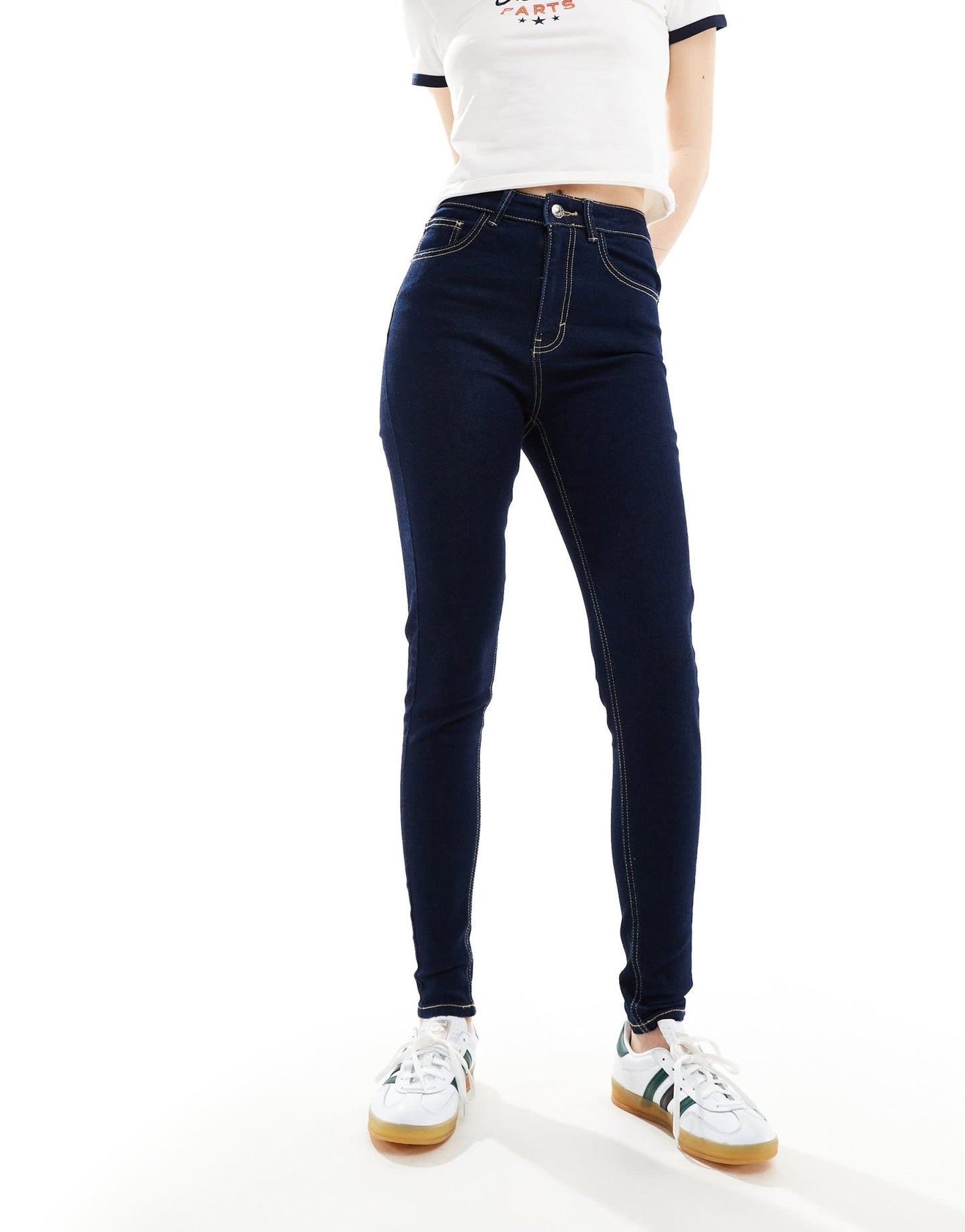 Pimkie skinny high waisted jeans in dark wash - ASOS Sample Sale