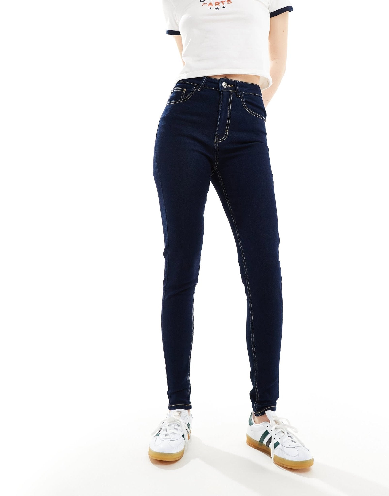 Pimkie skinny high waisted jeans in dark wash - ASOS Sample Sale