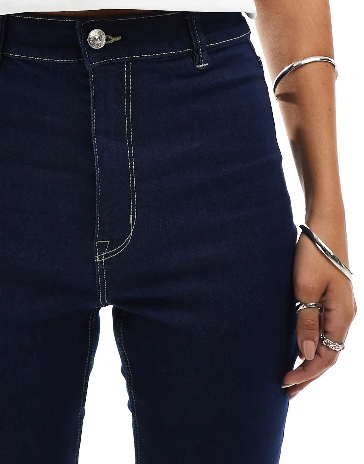 Pimkie skinny high waisted jeans in indigo - ASOS Sample Sale