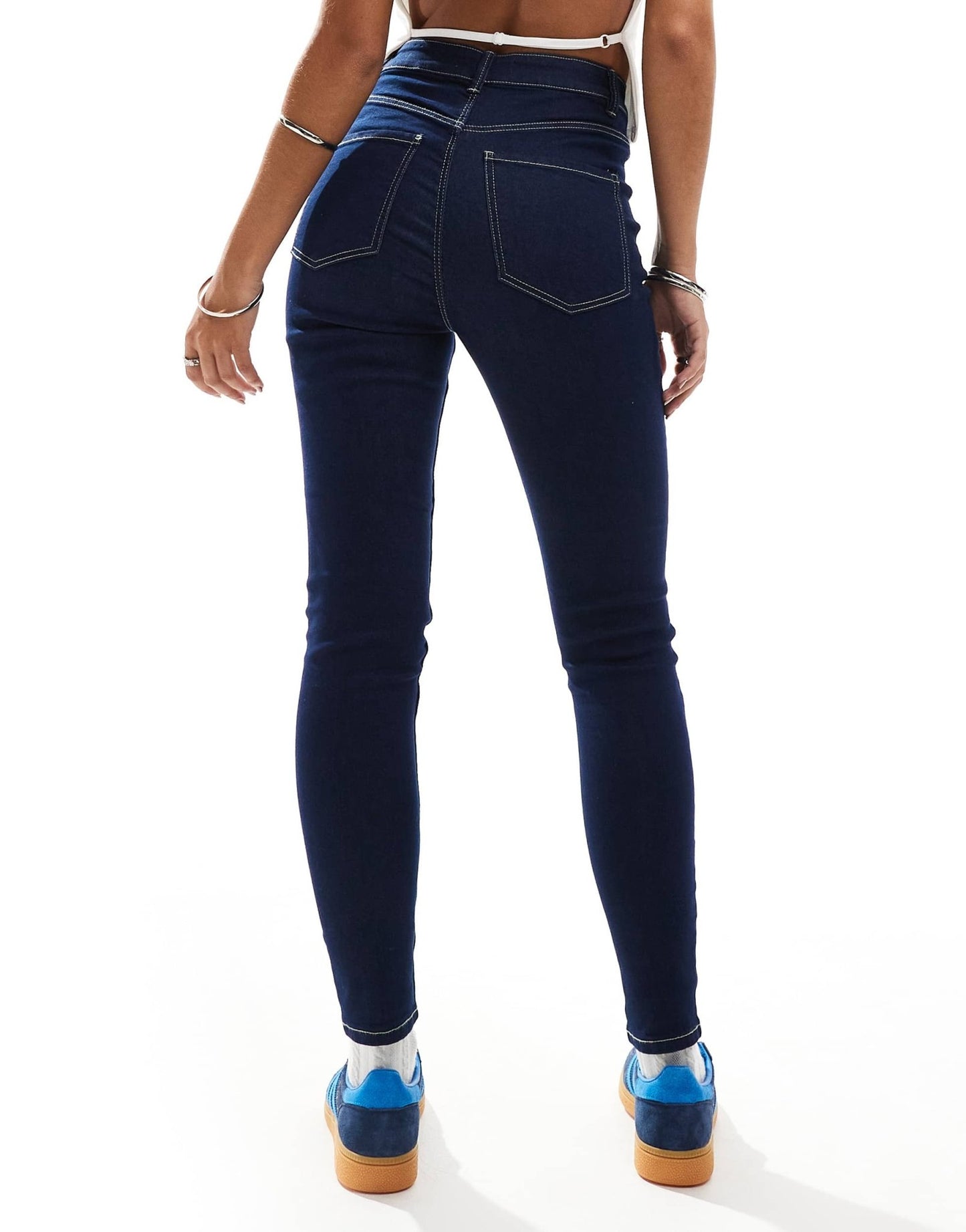 Pimkie skinny high waisted jeans in indigo - ASOS Sample Sale