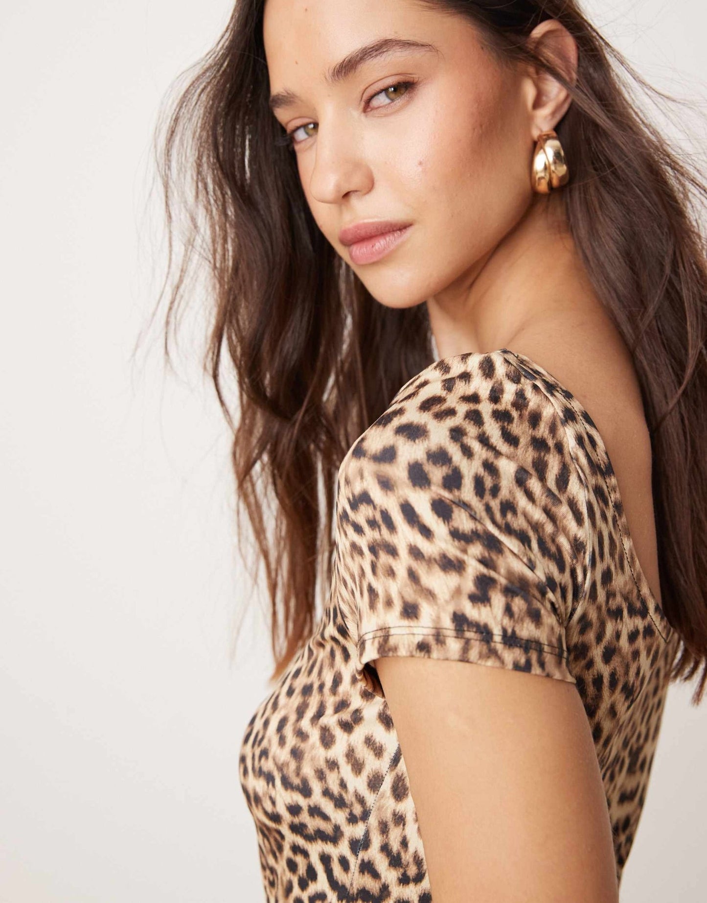 Pimkie slinky scoop neck body in leopard print - ASOS Sample Sale