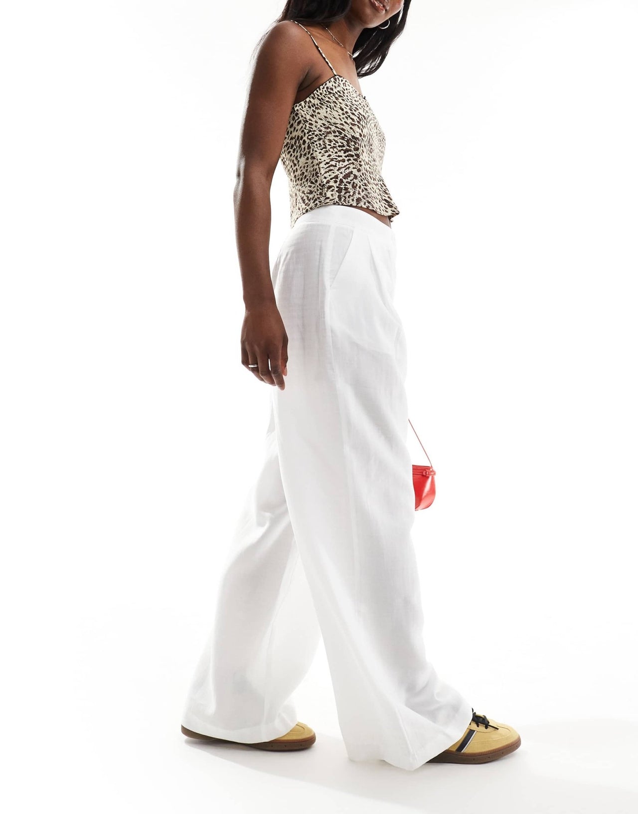 Pimkie wide leg trousers in white - ASOS Sample Sale