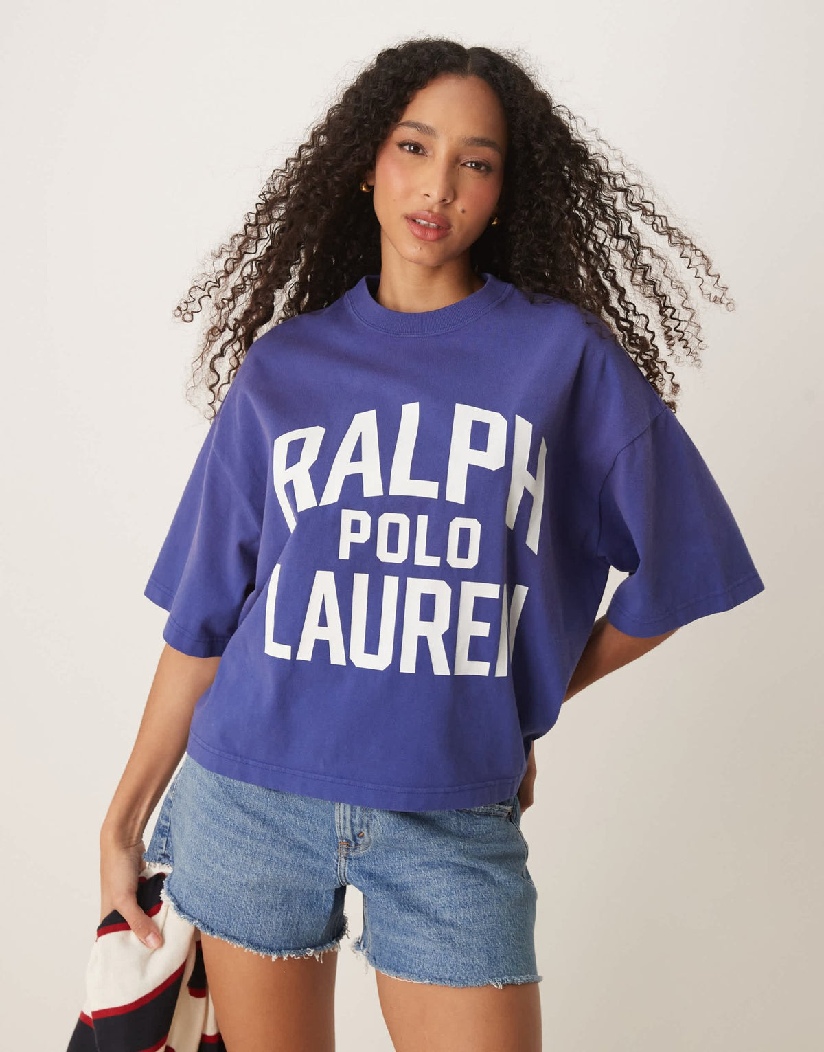 Polo Ralph Lauren boxy fit logo t-shirt in blue - ASOS Sample Sale