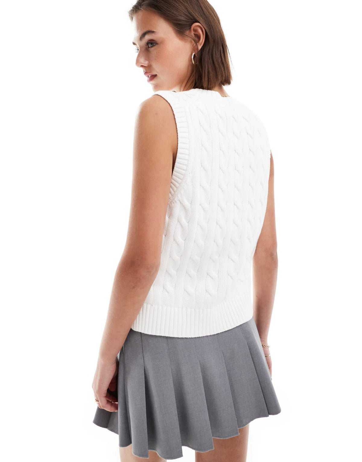 Polo Ralph Lauren cable knit vest with v neck in white - ASOS Sample Sale