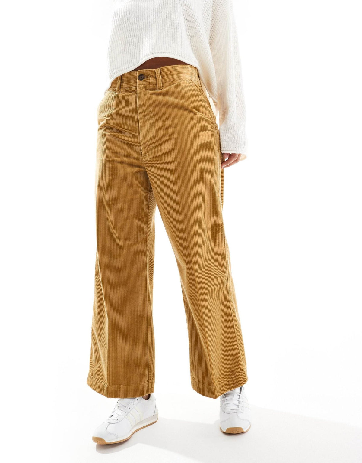 Polo Ralph Lauren cord wide leg cropped trousers in tan - ASOS Sample Sale