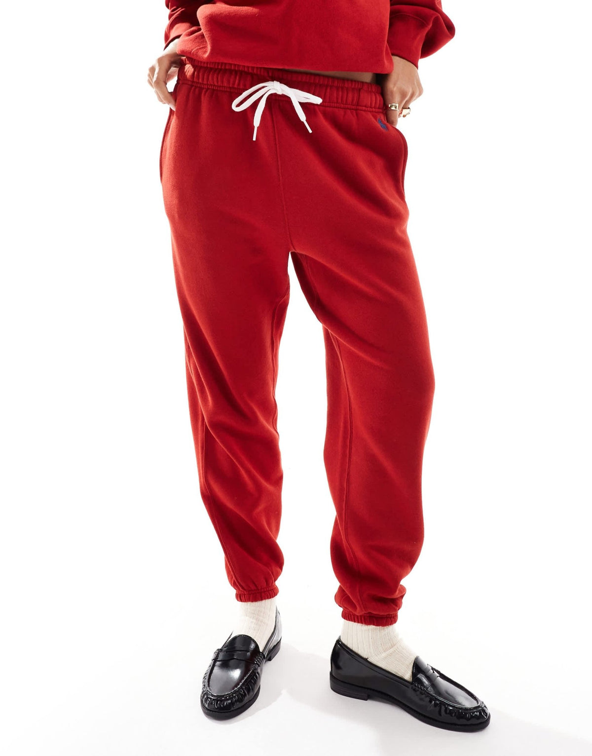 Polo Ralph Lauren icon logo cuffed joggers in red - ASOS Sample Sale