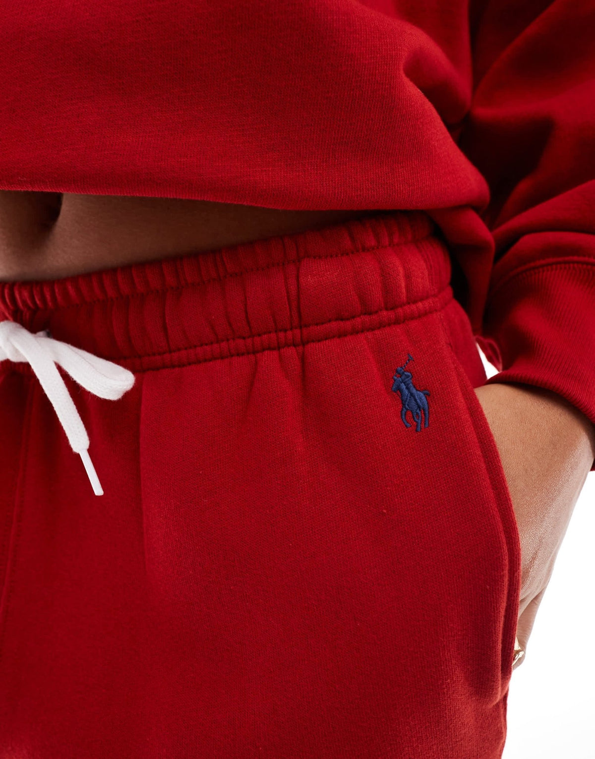 Polo Ralph Lauren icon logo cuffed joggers in red - ASOS Sample Sale