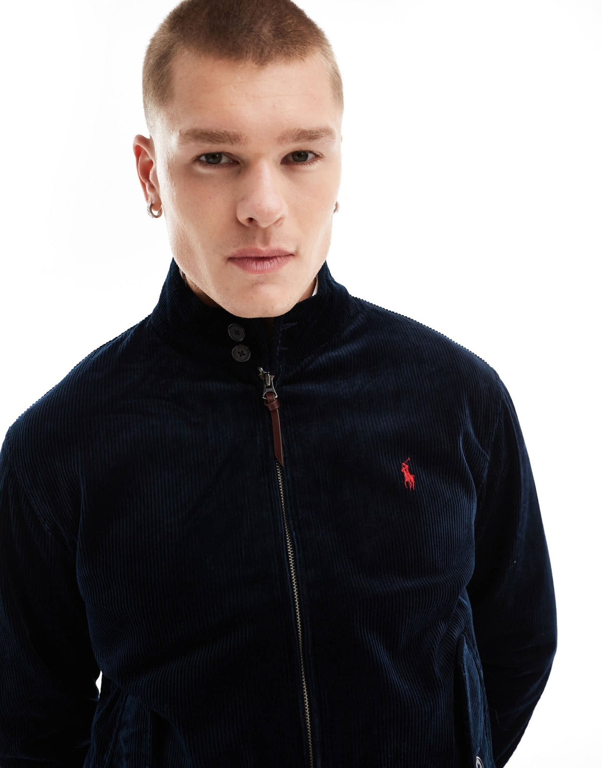 Polo Ralph Lauren icon logo lined cord shirt jacket in navy - ASOS Sample Sale