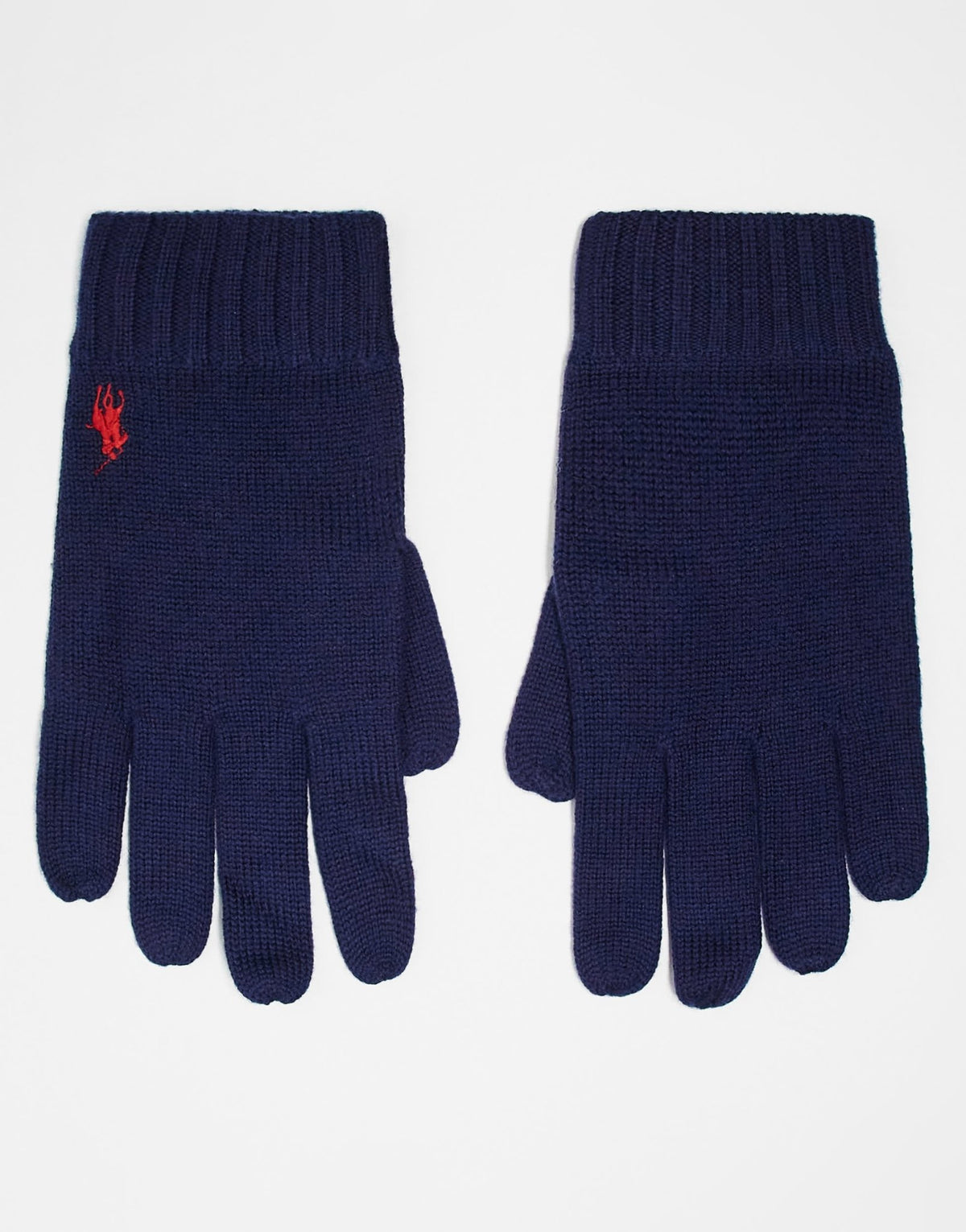 Polo Ralph Lauren icon logo merino wool knit gloves in navy - ASOS Sample Sale