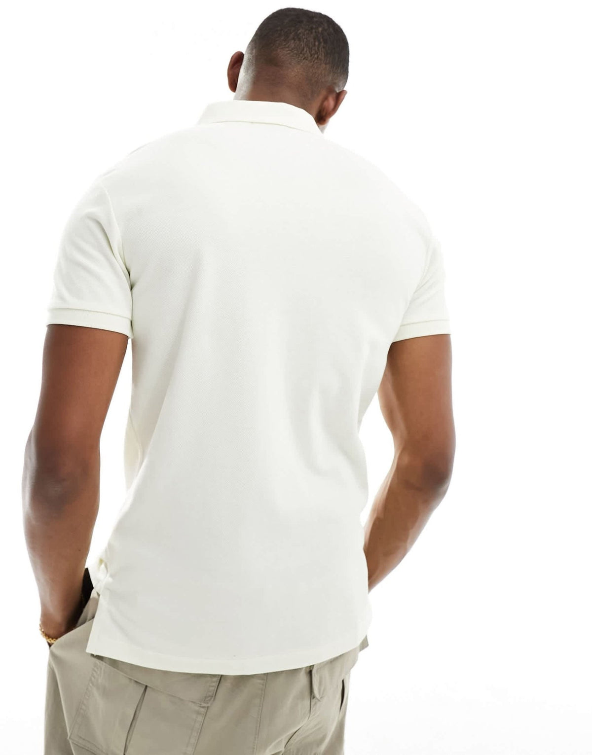 Polo Ralph Lauren icon logo pique polo slim fit in cream - ASOS Sample Sale