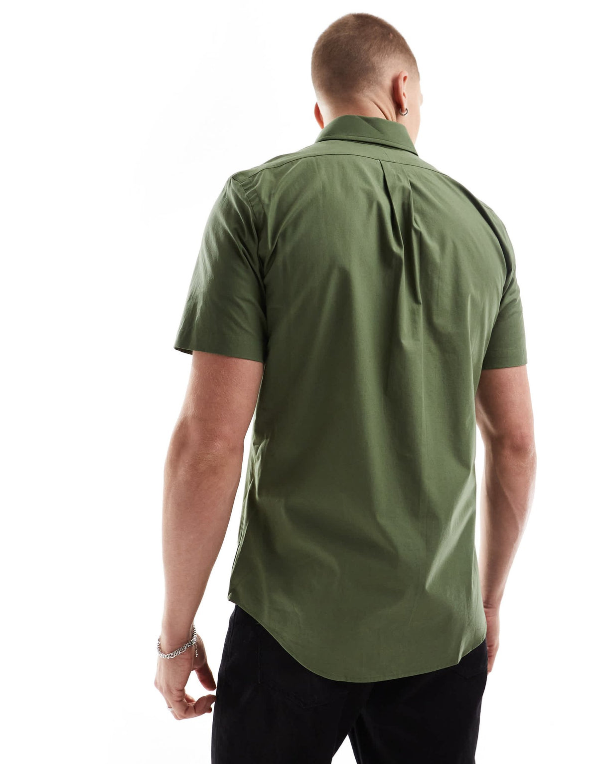 Polo Ralph Lauren icon logo short sleeve poplin shirt in olive green - ASOS Sample Sale