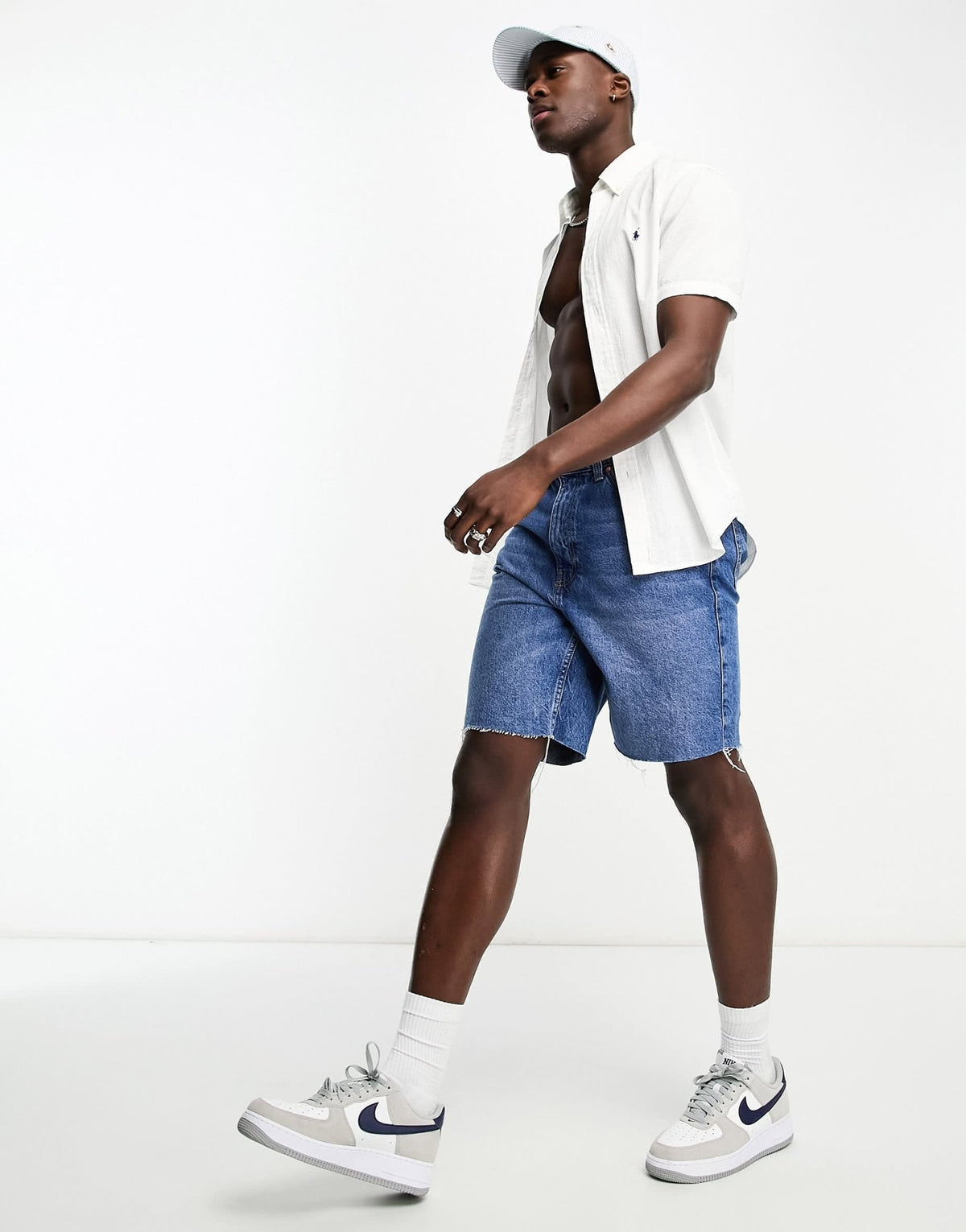 Polo Ralph Lauren icon logo short sleeve seersucker shirt custom fit in white - ASOS Sample Sale