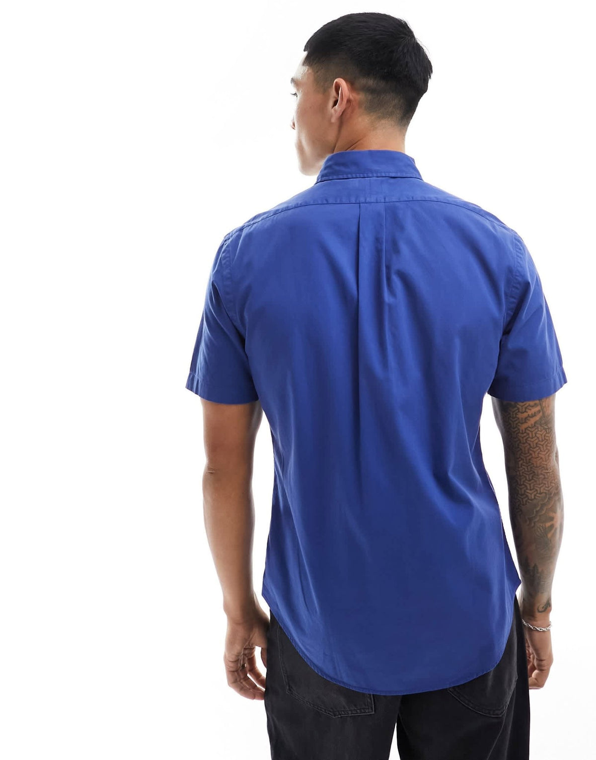 Polo Ralph Lauren icon logo short sleeve twill shirt slim fit in royal blue - ASOS Sample Sale