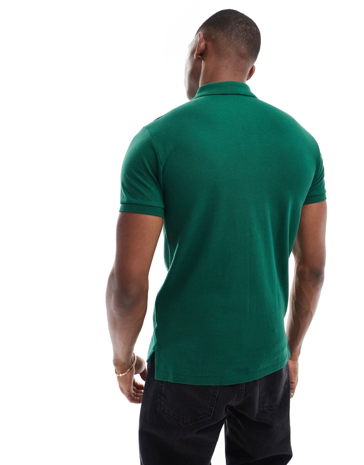 Polo Ralph Lauren icon logo slim fit pique polo in dark green - ASOS Sample Sale