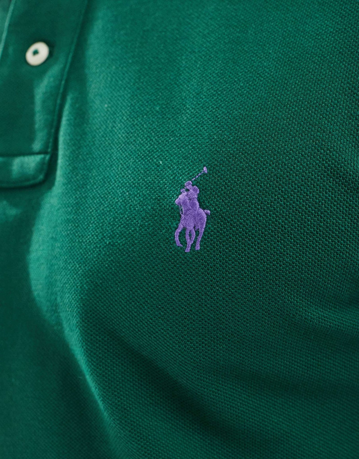 Polo Ralph Lauren icon logo slim fit pique polo in dark green - ASOS Sample Sale