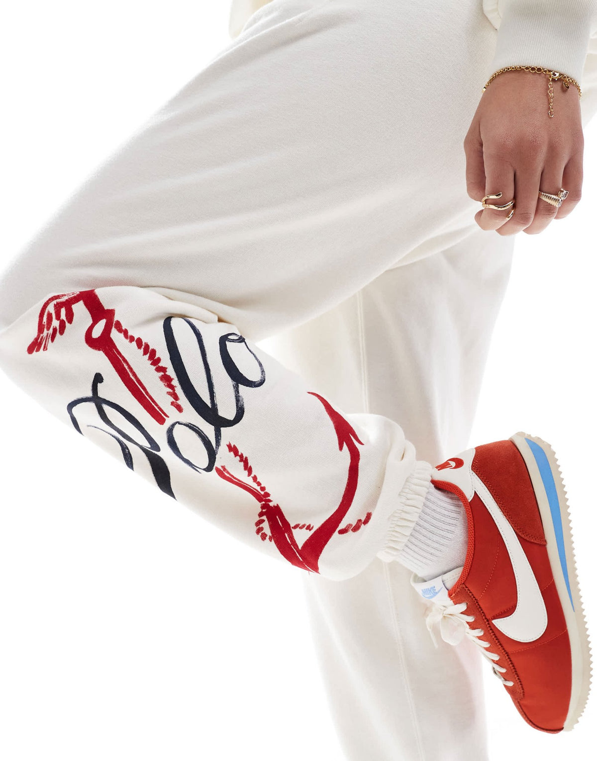 Polo Ralph Lauren nautical print logo joggers co-ord in cream - ASOS Sample Sale