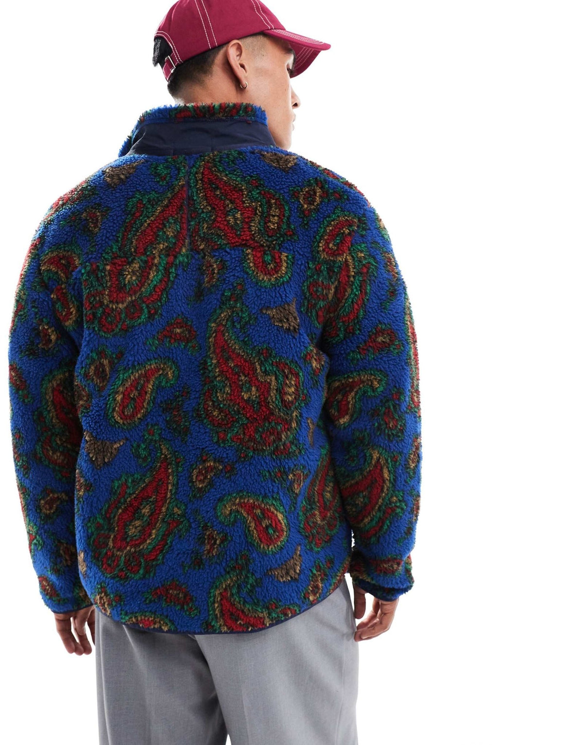 Polo Ralph Lauren sherpa borg paisley print jacket in royal blue - ASOS Sample Sale