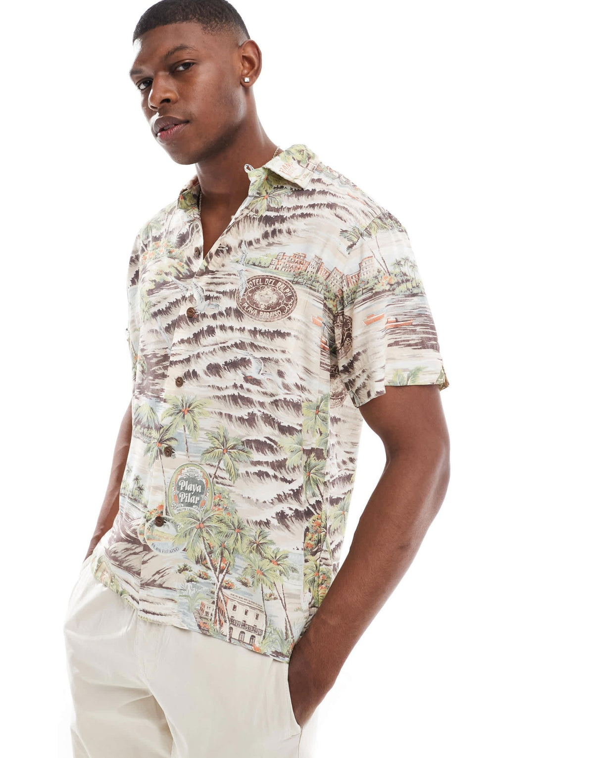Polo Ralph Lauren short sleeve Havana playa print rayon shirt in multi CO-ORD - ASOS Sample Sale