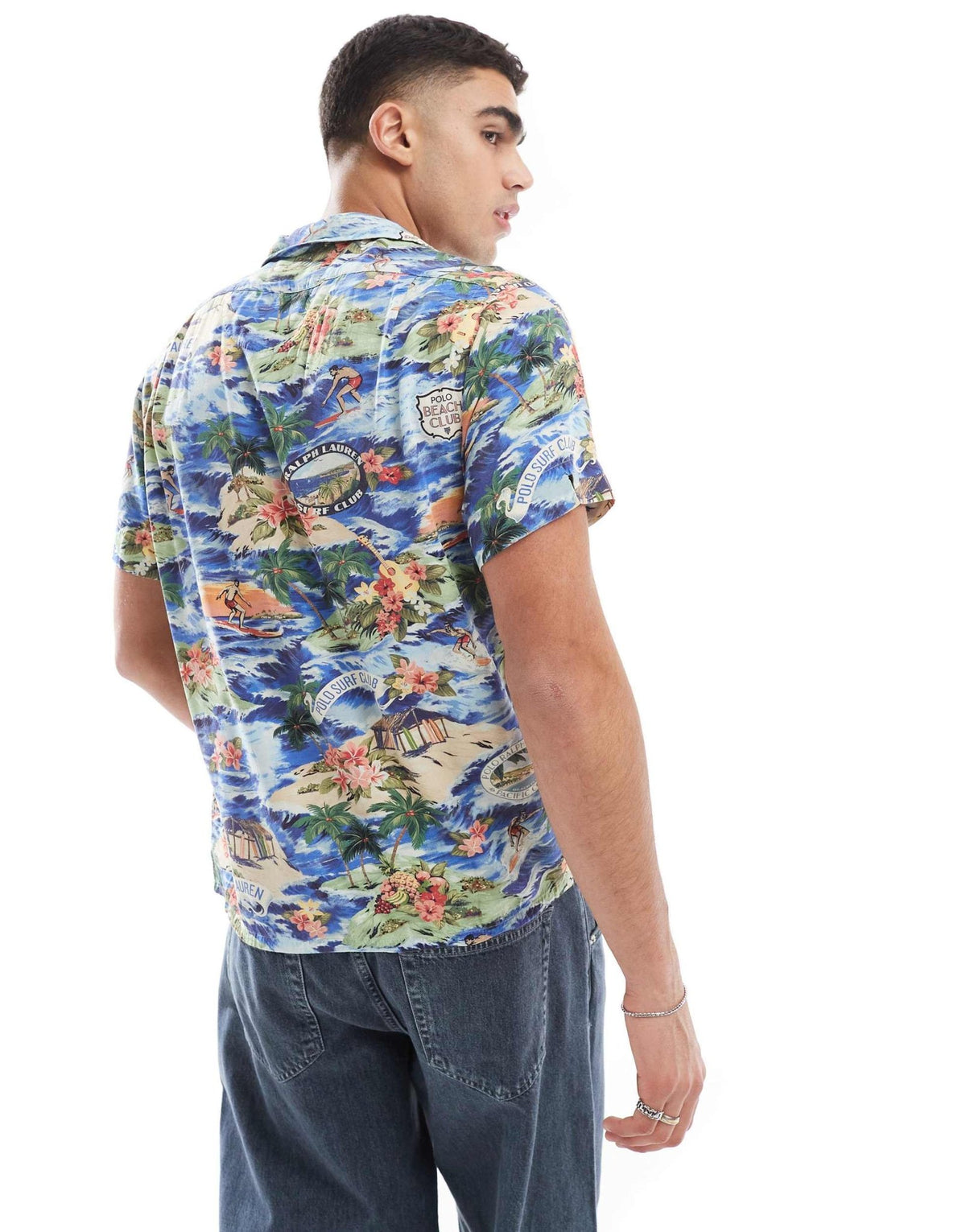 Polo Ralph Lauren short sleeve revere collar surf scenic print rayon shirt classic fit in multi - ASOS Sample Sale