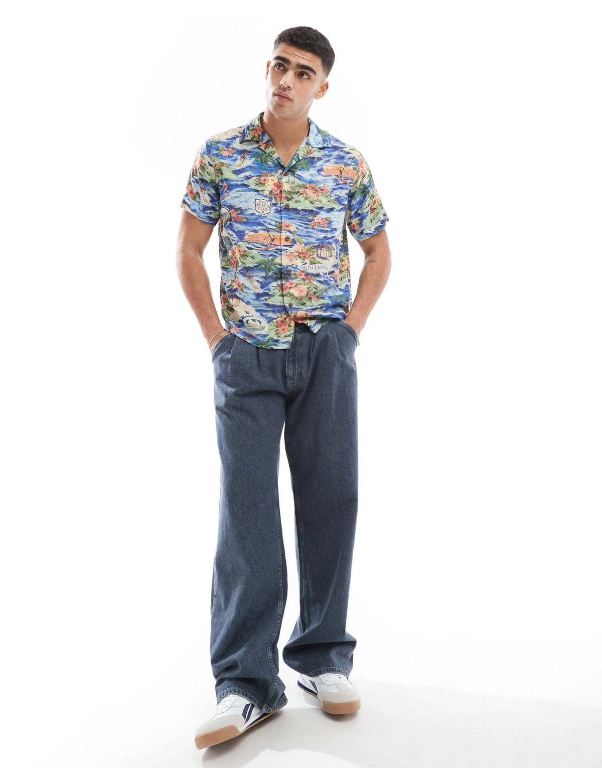Polo Ralph Lauren short sleeve revere collar surf scenic print rayon shirt classic fit in multi - ASOS Sample Sale