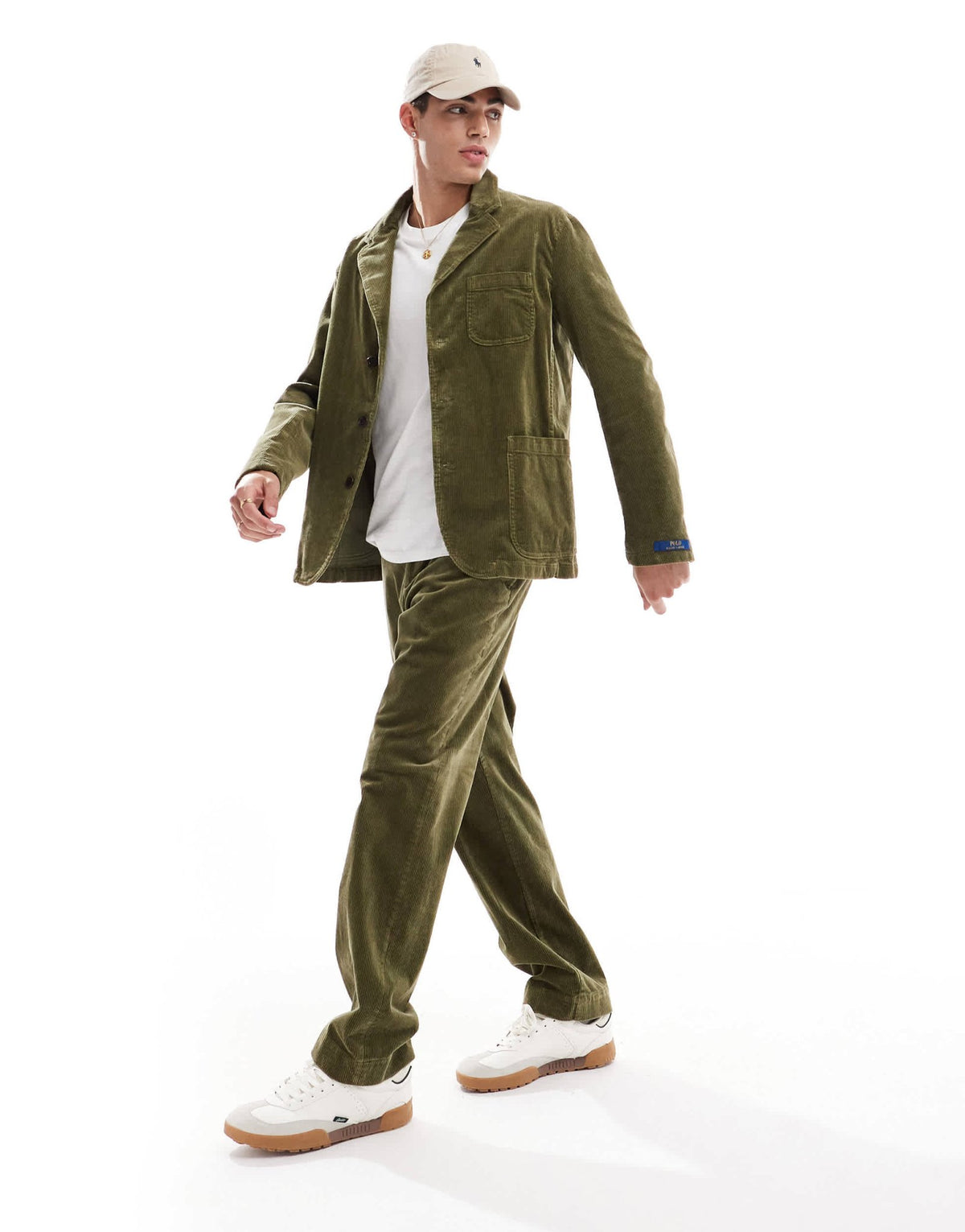Polo Ralph Lauren single breasted tailored cord blazer in olive green CO-ORD - ASOS Sample Sale